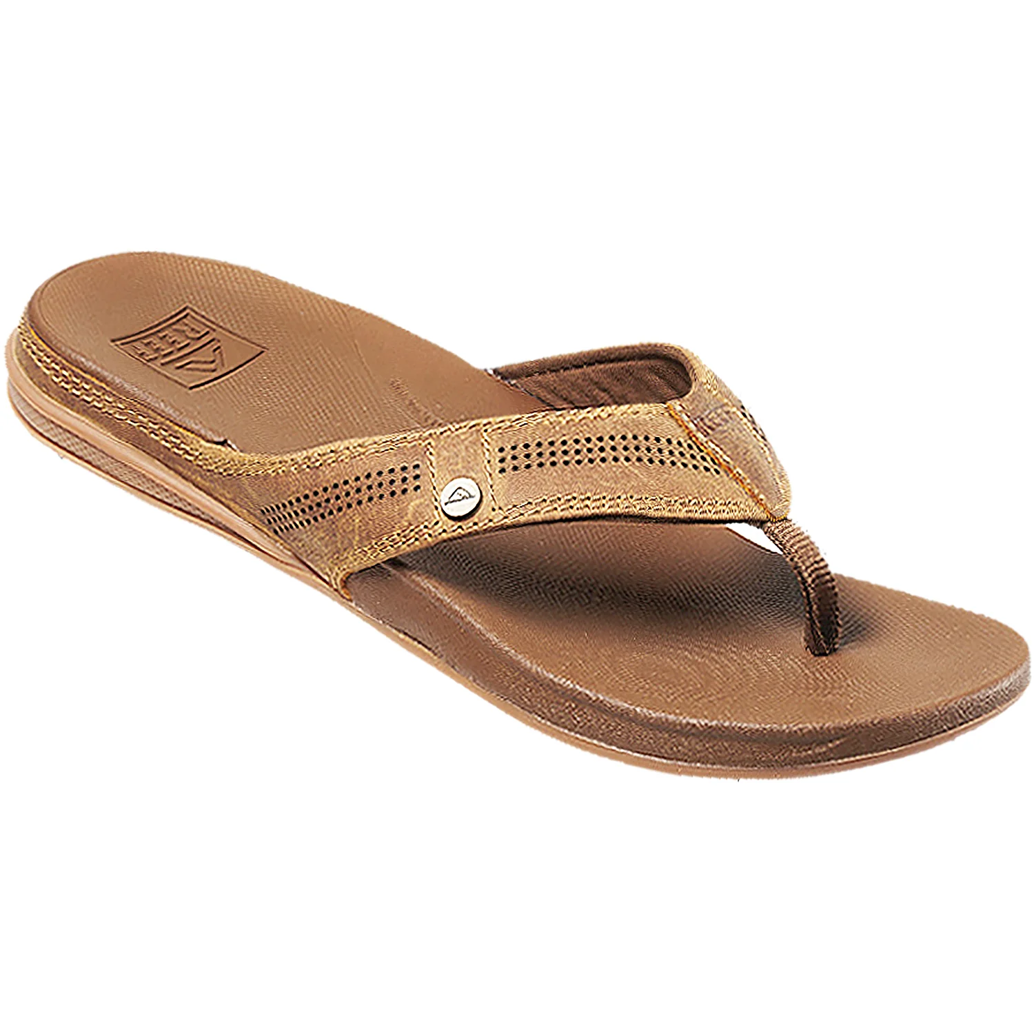 Reef Cushion Lux Men's Flip Flopss Toffee Leather - Image 3