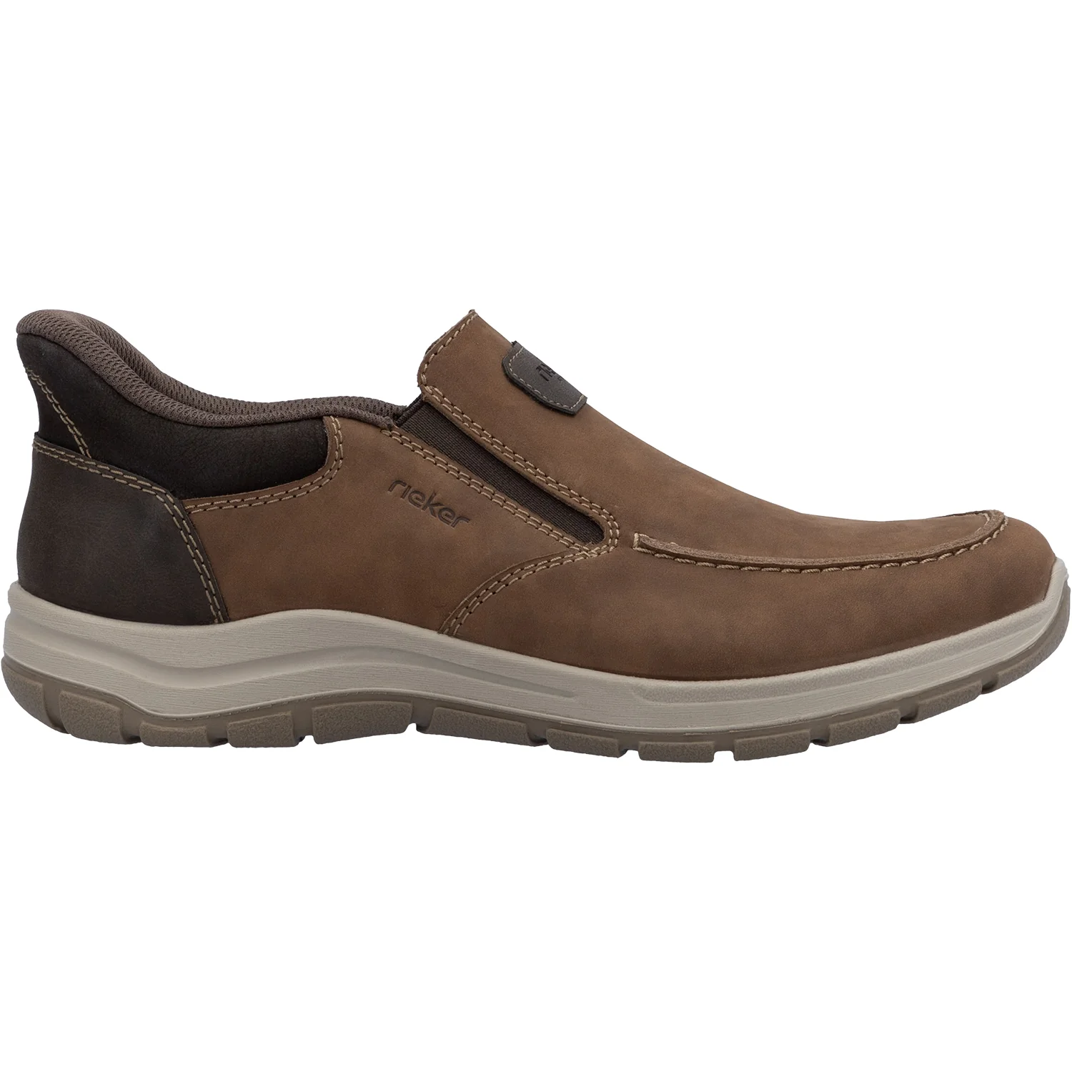 Rieker 03655-24 Hands-Free Men's Slip Ons Brown Leather