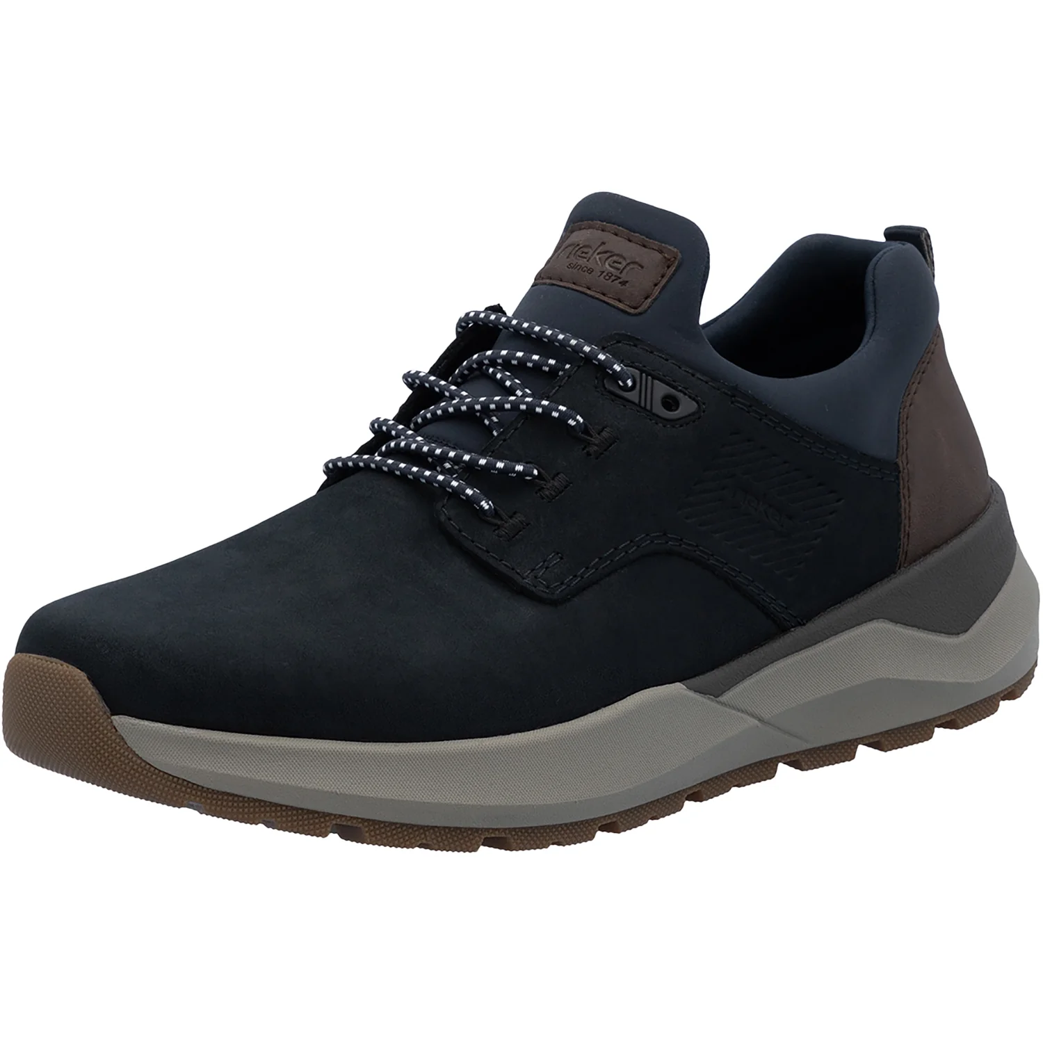 Rieker 06050-14 Thorben Men's Lace Up Shoes Pazifik/Schoko/Navy Leather - Image 5