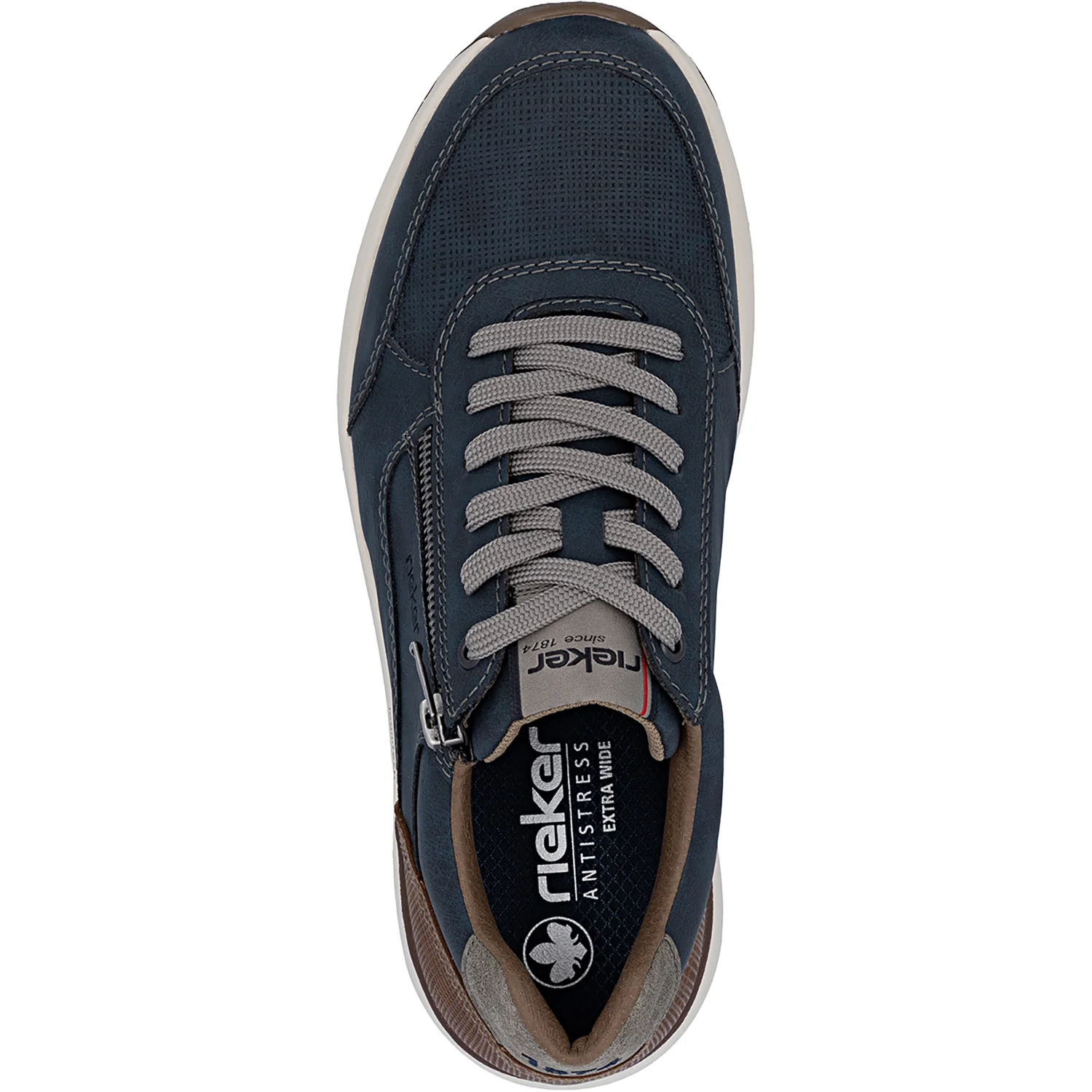 Rieker 11504-14 Men's Lace Up Shoes Midnight/Amaretto - Image 2
