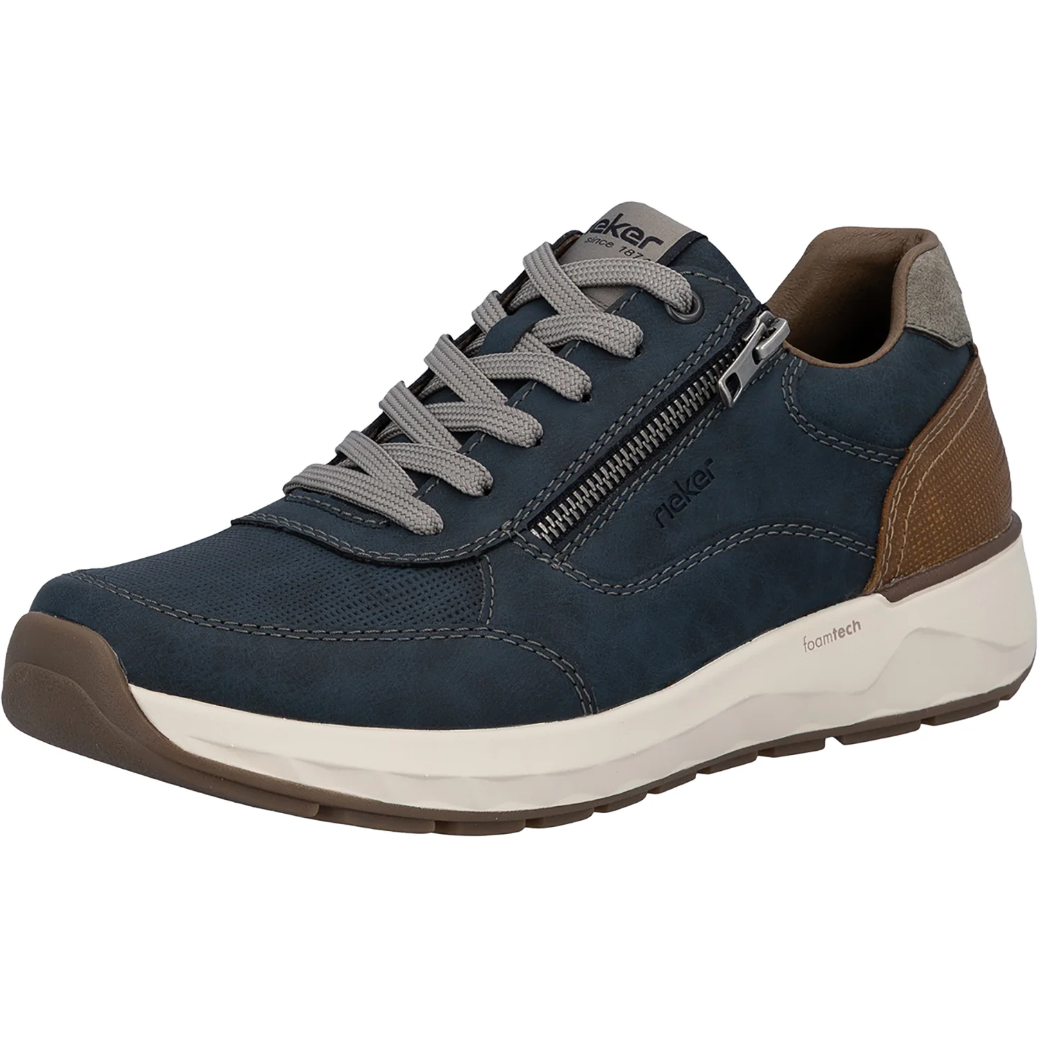 Rieker 11504-14 Men's Lace Up Shoes Midnight/Amaretto - Image 5