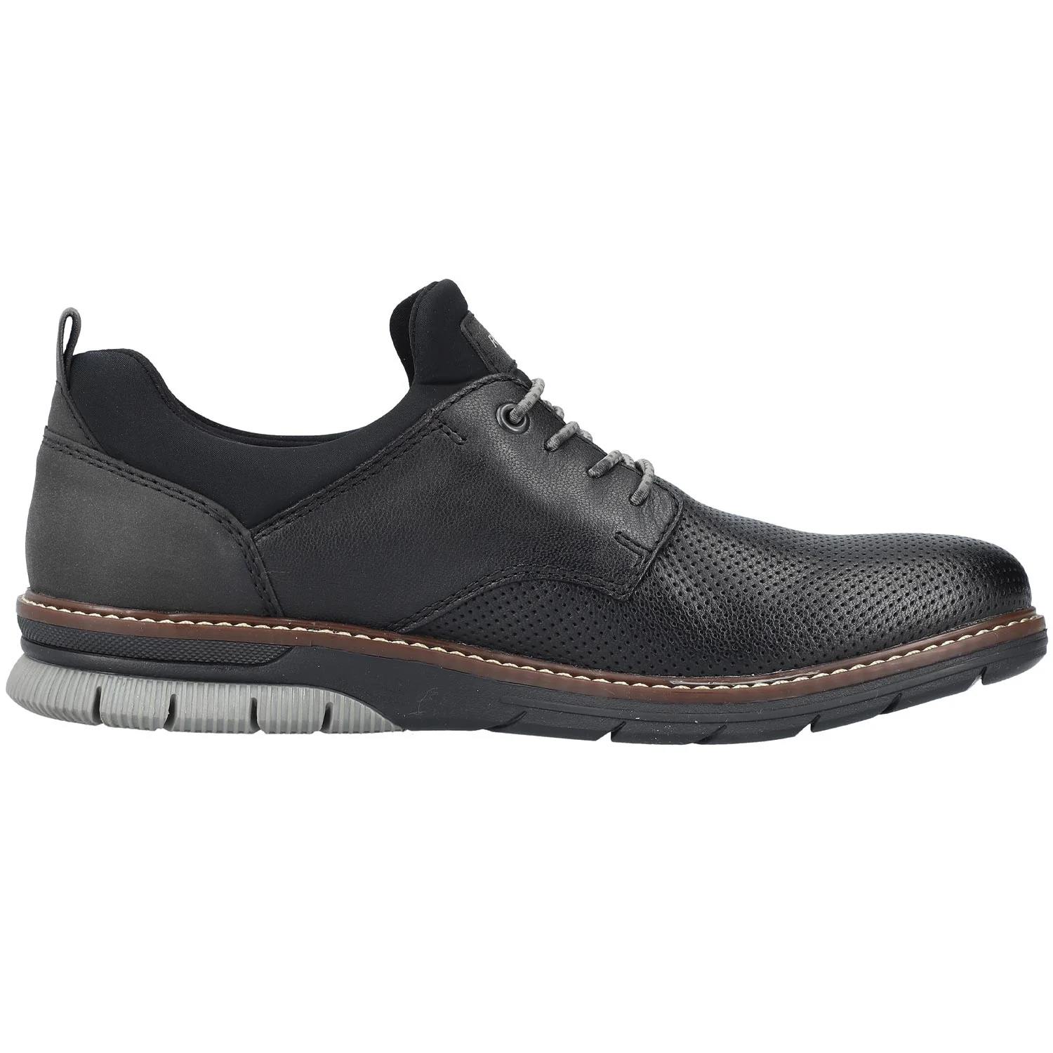 Rieker 14450-00 Dustin 50 Men's Walking Shoes Black Synthetic