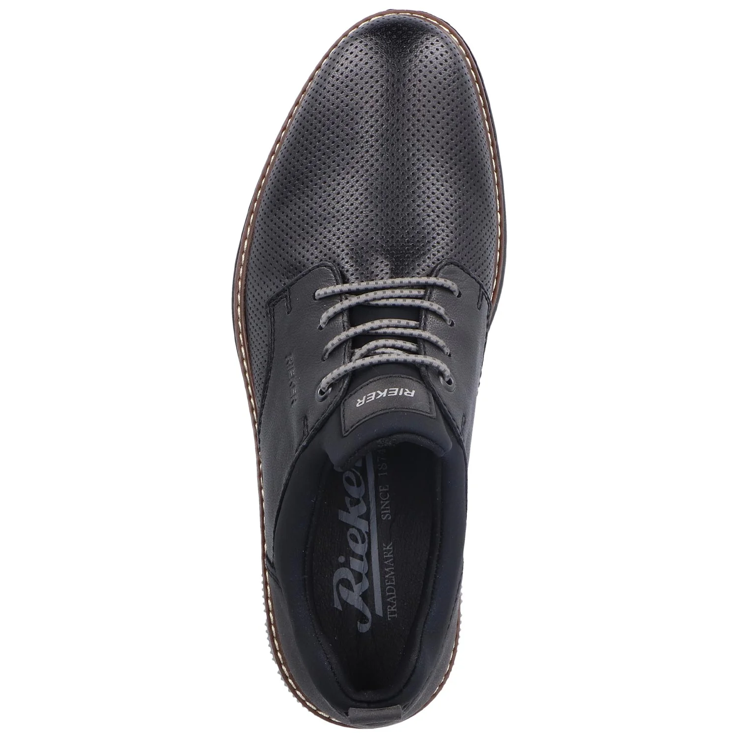 Rieker 14450-00 Dustin 50 Men's Walking Shoes Black Synthetic - Image 2