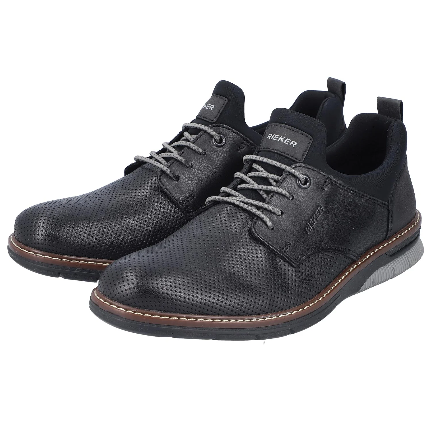 Rieker 14450-00 Dustin 50 Men's Walking Shoes Black Synthetic - Image 3