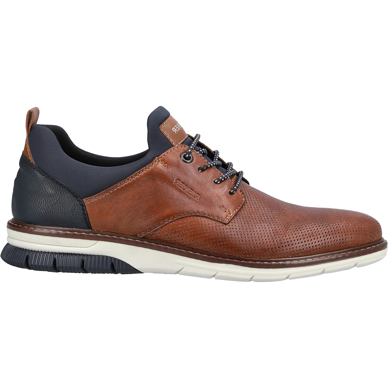 Rieker 14450-22 Men's Oxford Shoes Nuss/Lake/Navy Leather