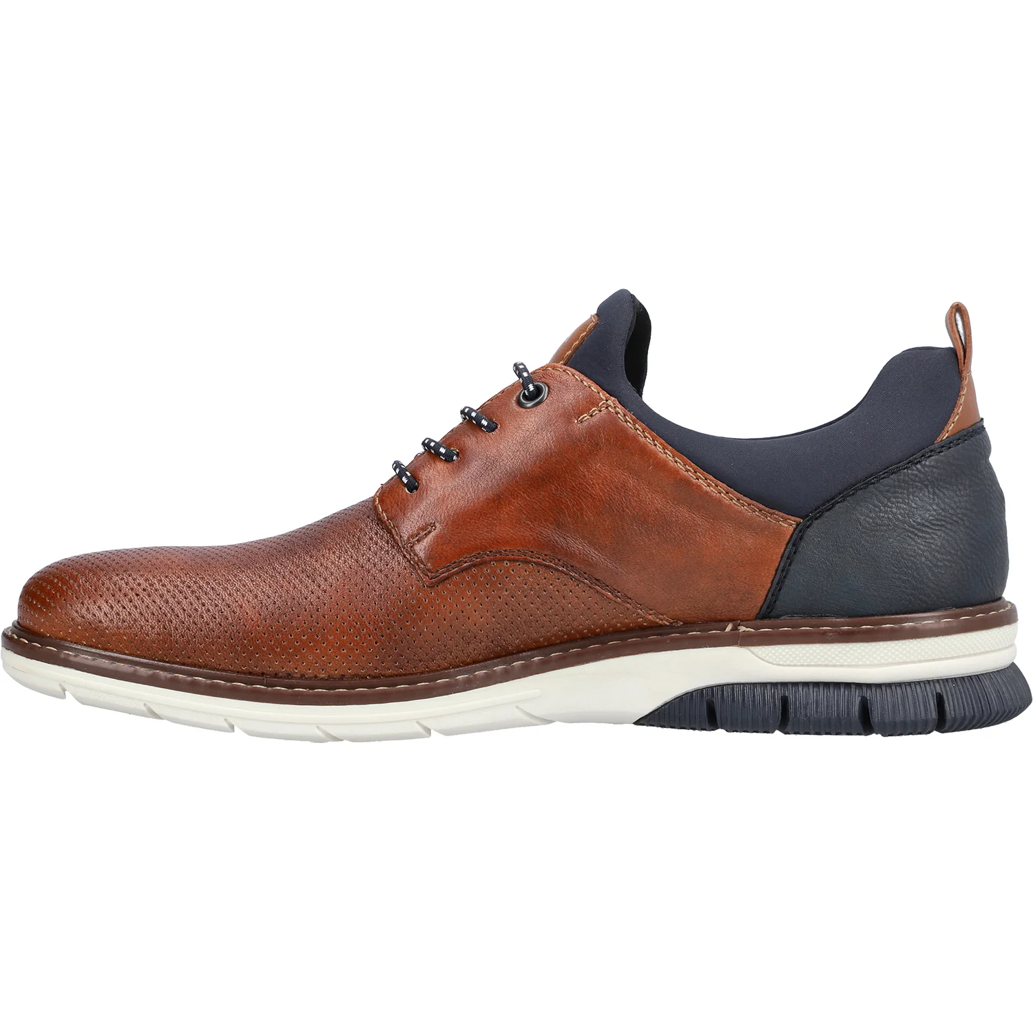 Rieker 14450-22 Men's Oxford Shoes Nuss/Lake/Navy Leather - Image 3