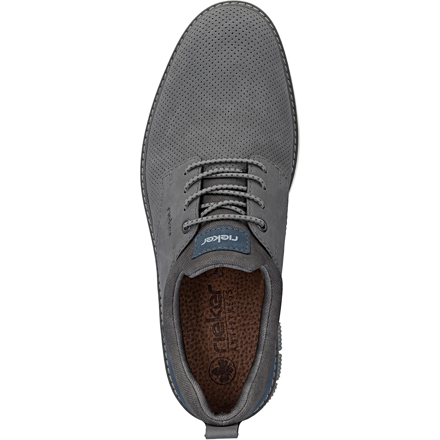 Rieker 14450-42 Men's Dress Lace Up Shoes Cenere/Denim/Rauch - Image 2