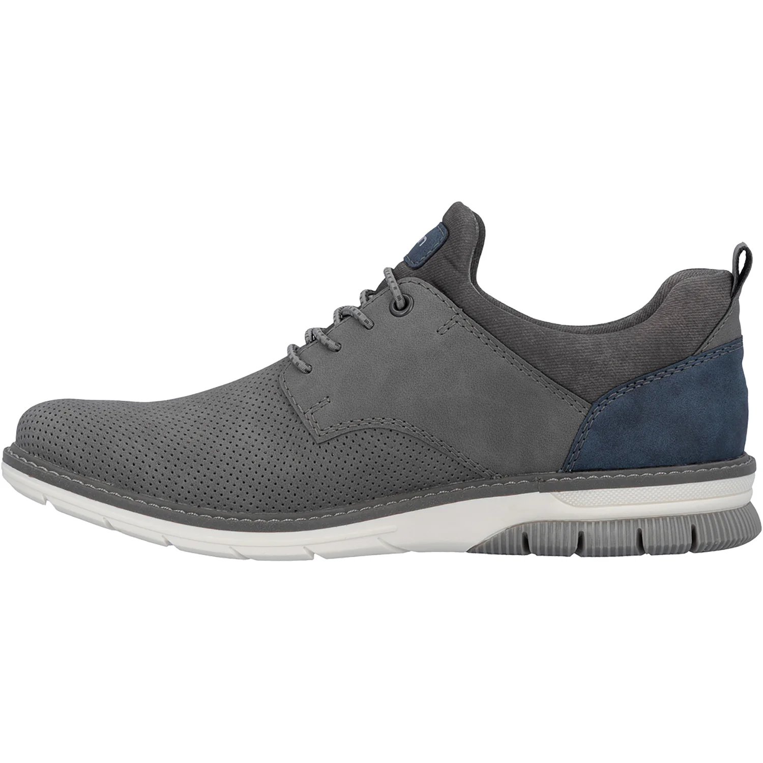 Rieker 14450-42 Men's Dress Lace Up Shoes Cenere/Denim/Rauch - Image 3