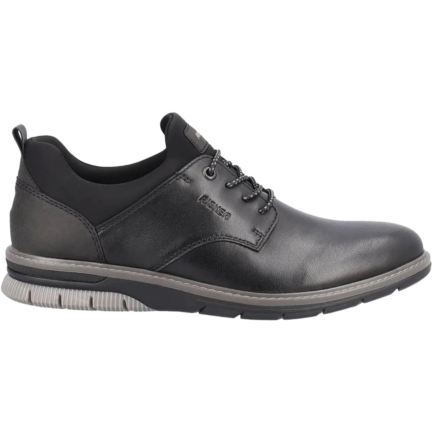 Rieker 14454-01 Men's Dress Shoes Black/Black/Black Leather