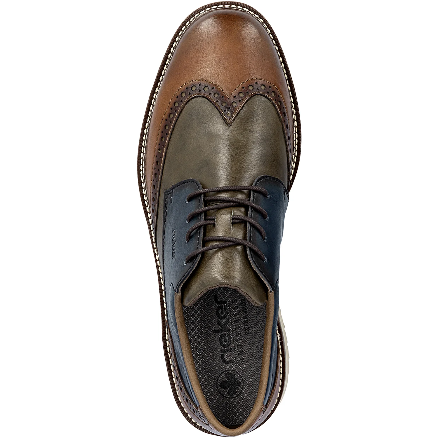 Rieker Alan 04504-90 Men's Lace Up Shoes Muskat/Forest/Royal - Image 2