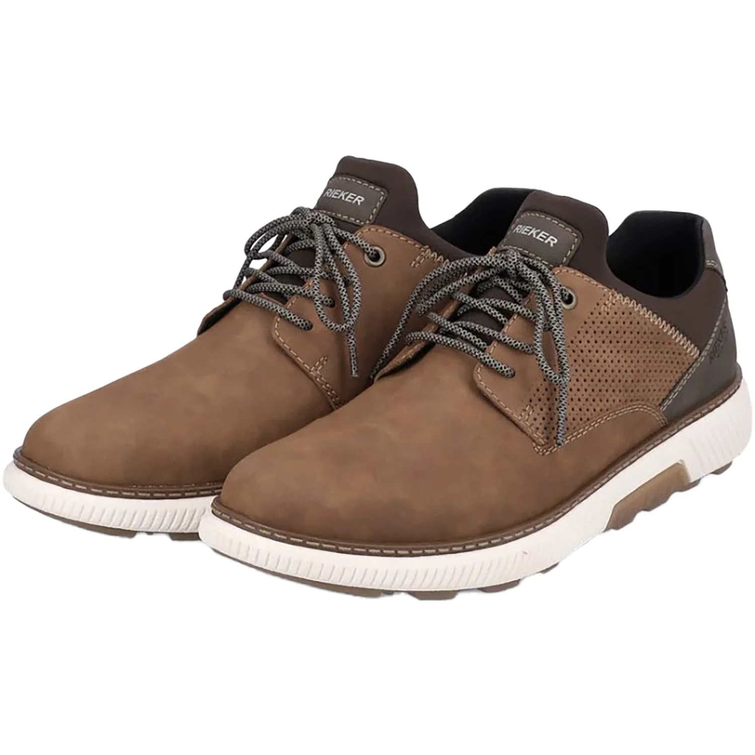 Rieker B3355-24 Men's Shoes Brown/Schoko/Braun Leather/Nubuck - Image 3