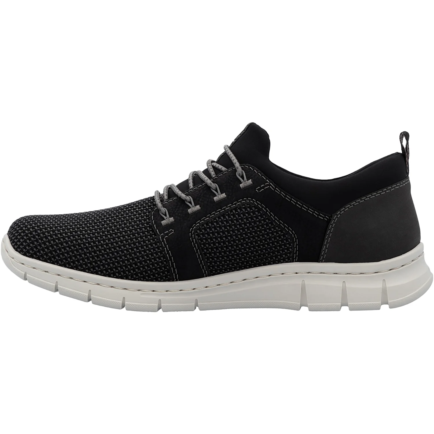 Rieker B7796-02 Men's Lace Up Shoes Schwarz-Blei/Schwarz Mesh - Image 3