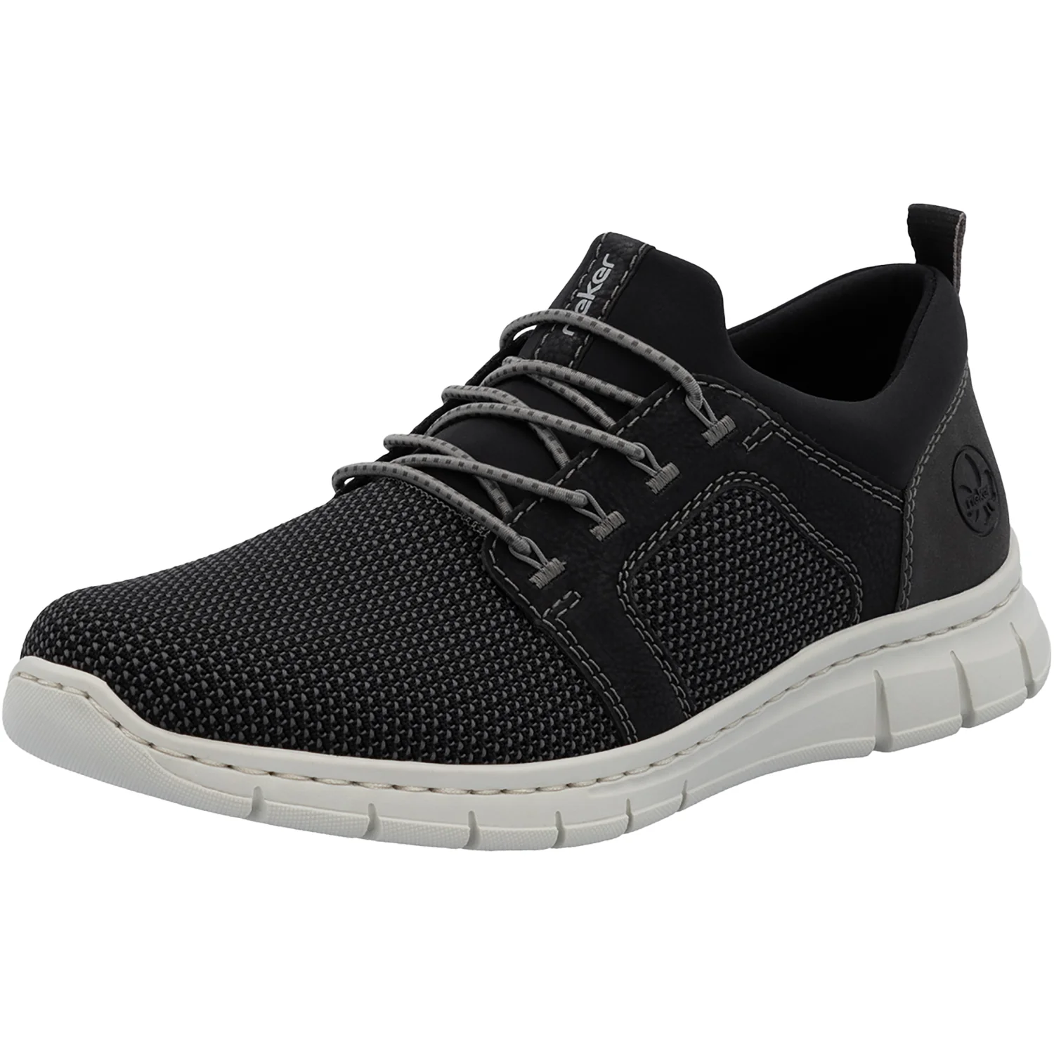 Rieker B7796-02 Men's Lace Up Shoes Schwarz-Blei/Schwarz Mesh - Image 5