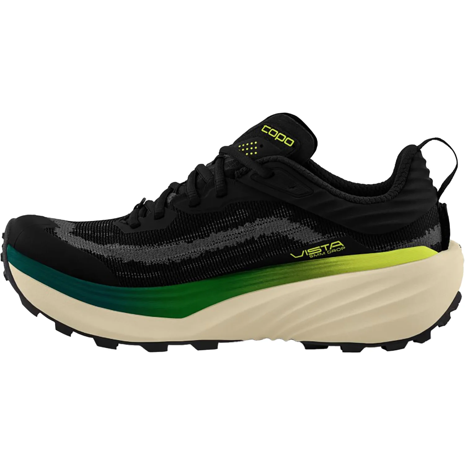 Topo Vista Men's Athletic Shoes Trail/Hiking Black/Lime - Image 3