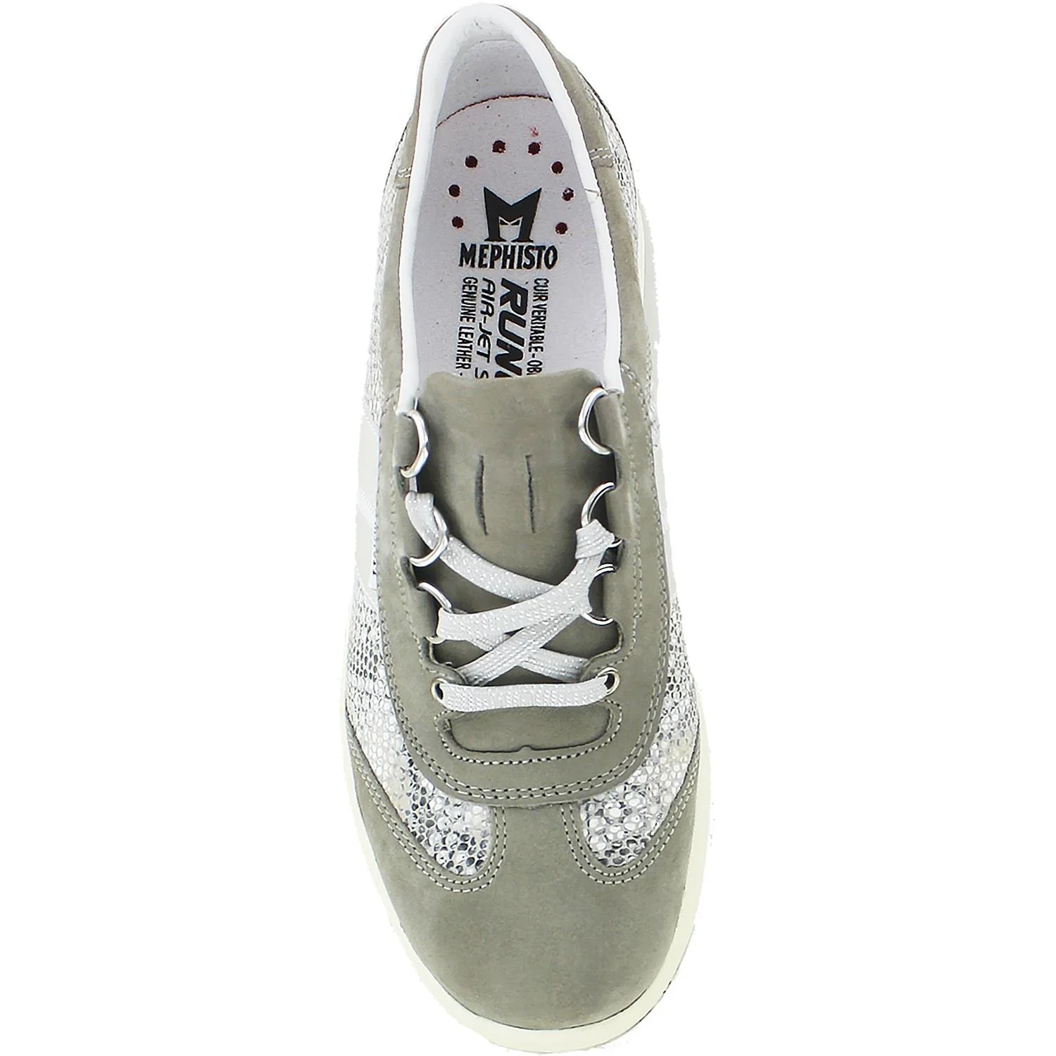 Mephisto Laser Women's Sneakers Light Grey/Sand Boa/Nickel Nubuck - Image 2