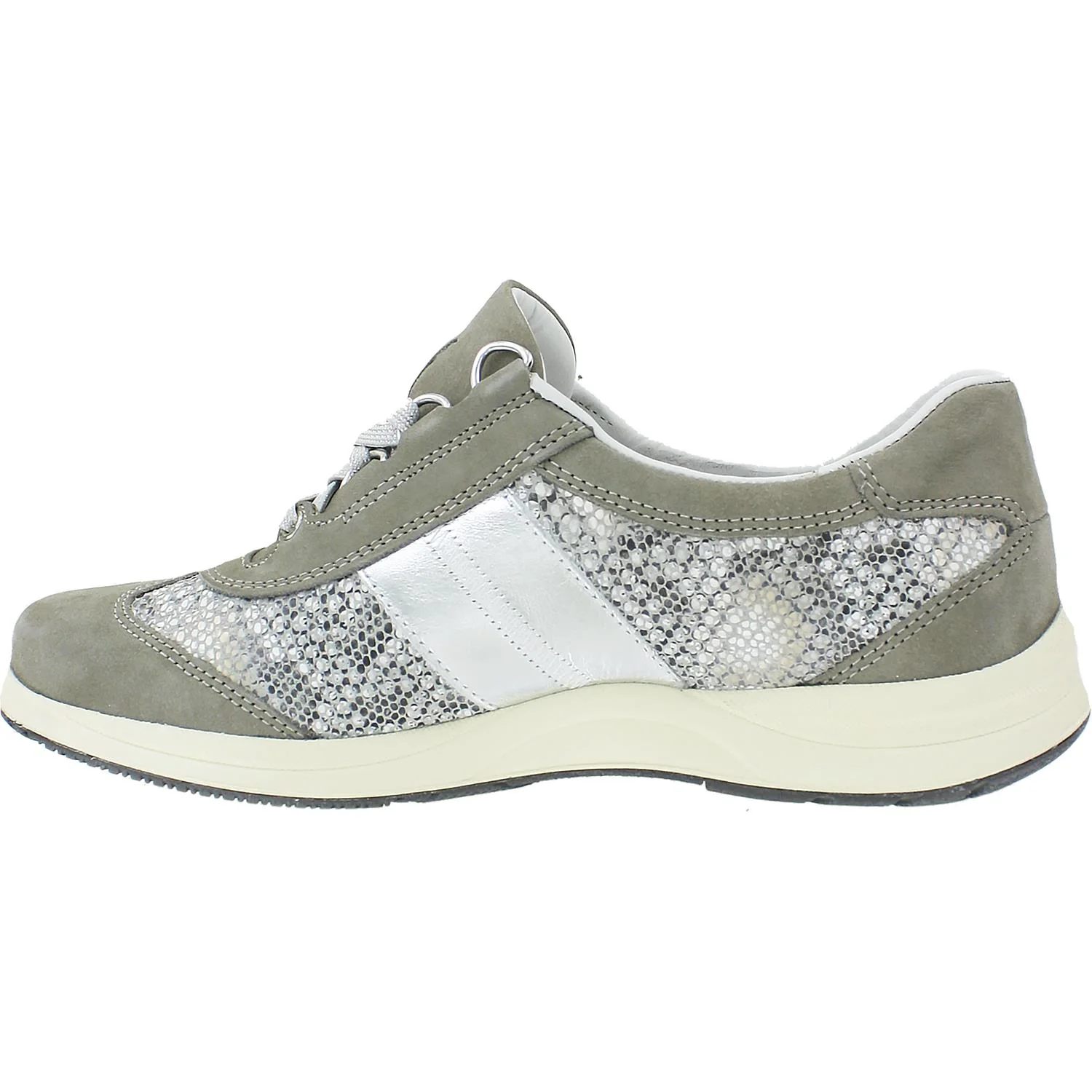 Mephisto Laser Women's Sneakers Light Grey/Sand Boa/Nickel Nubuck - Image 3