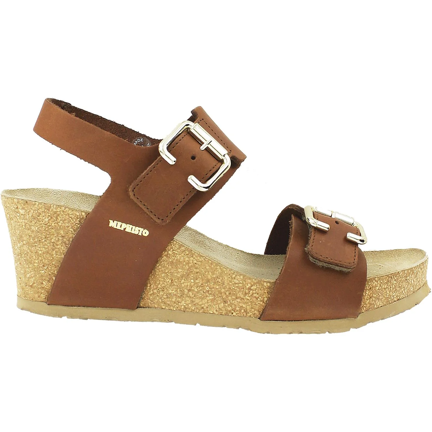Mephisto Lissandra Women's Wedge Sandals Chestnut Leather