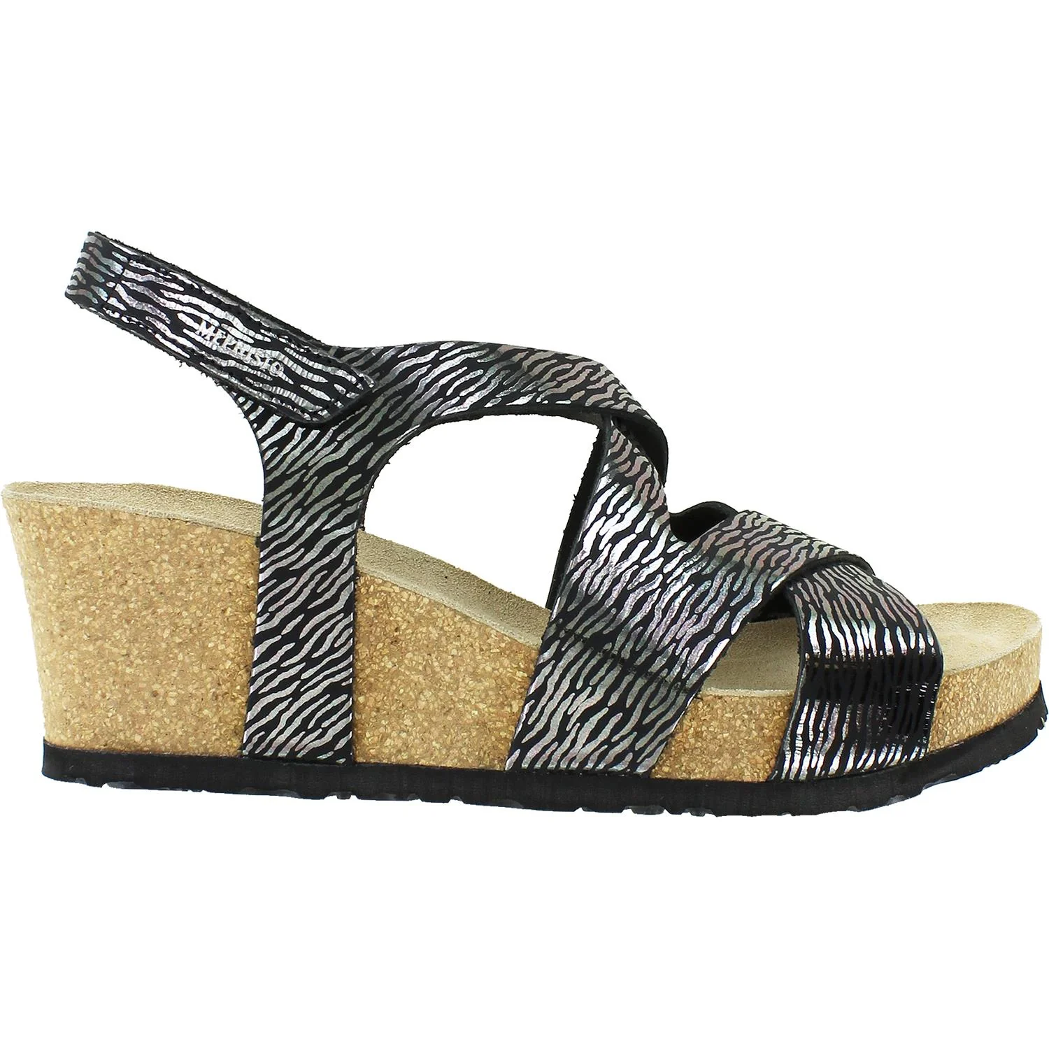 Mephisto Lyla Women's Wedge Heel Sandals Black Zebra Leather