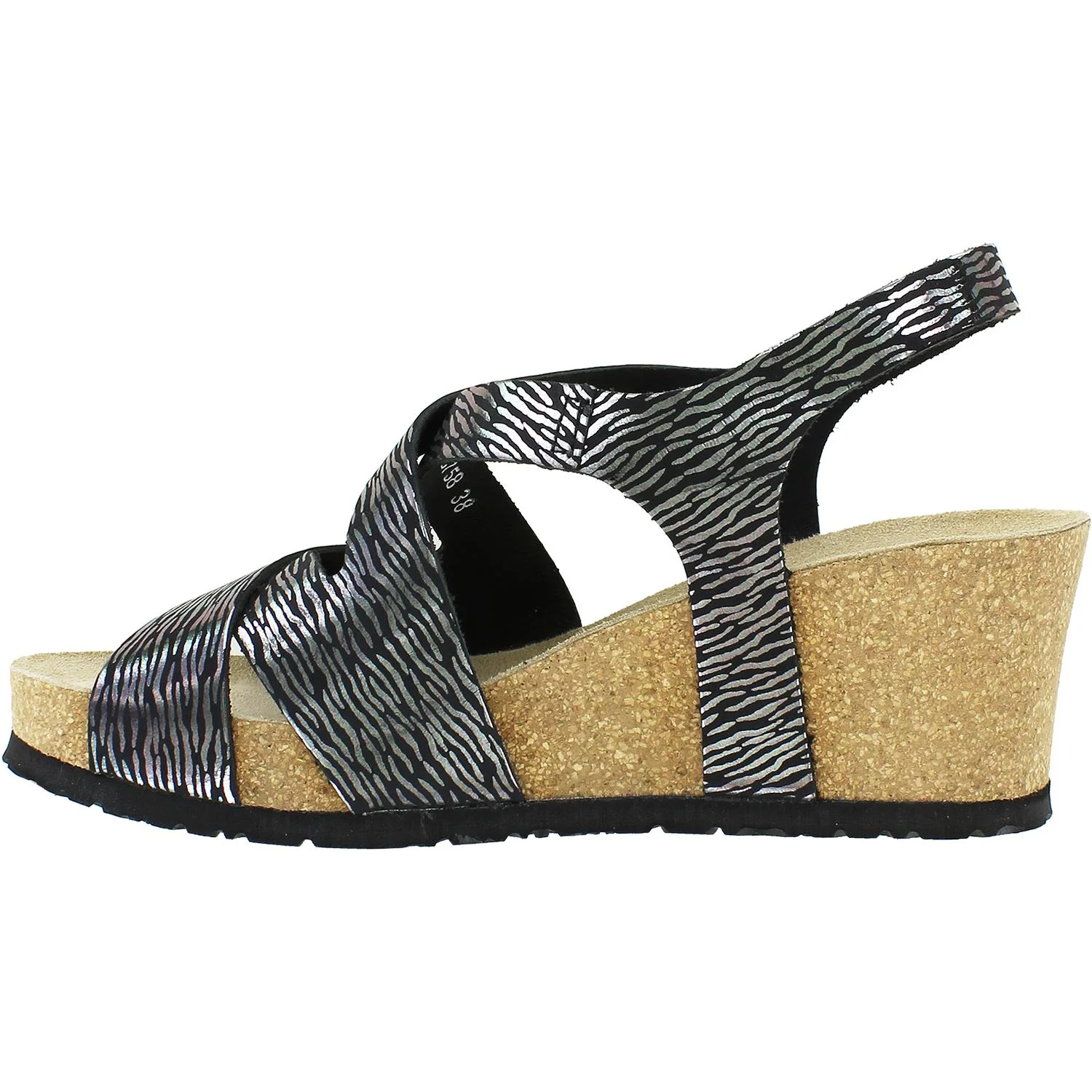 Mephisto Lyla Women's Wedge Heel Sandals Black Zebra Leather - Image 3