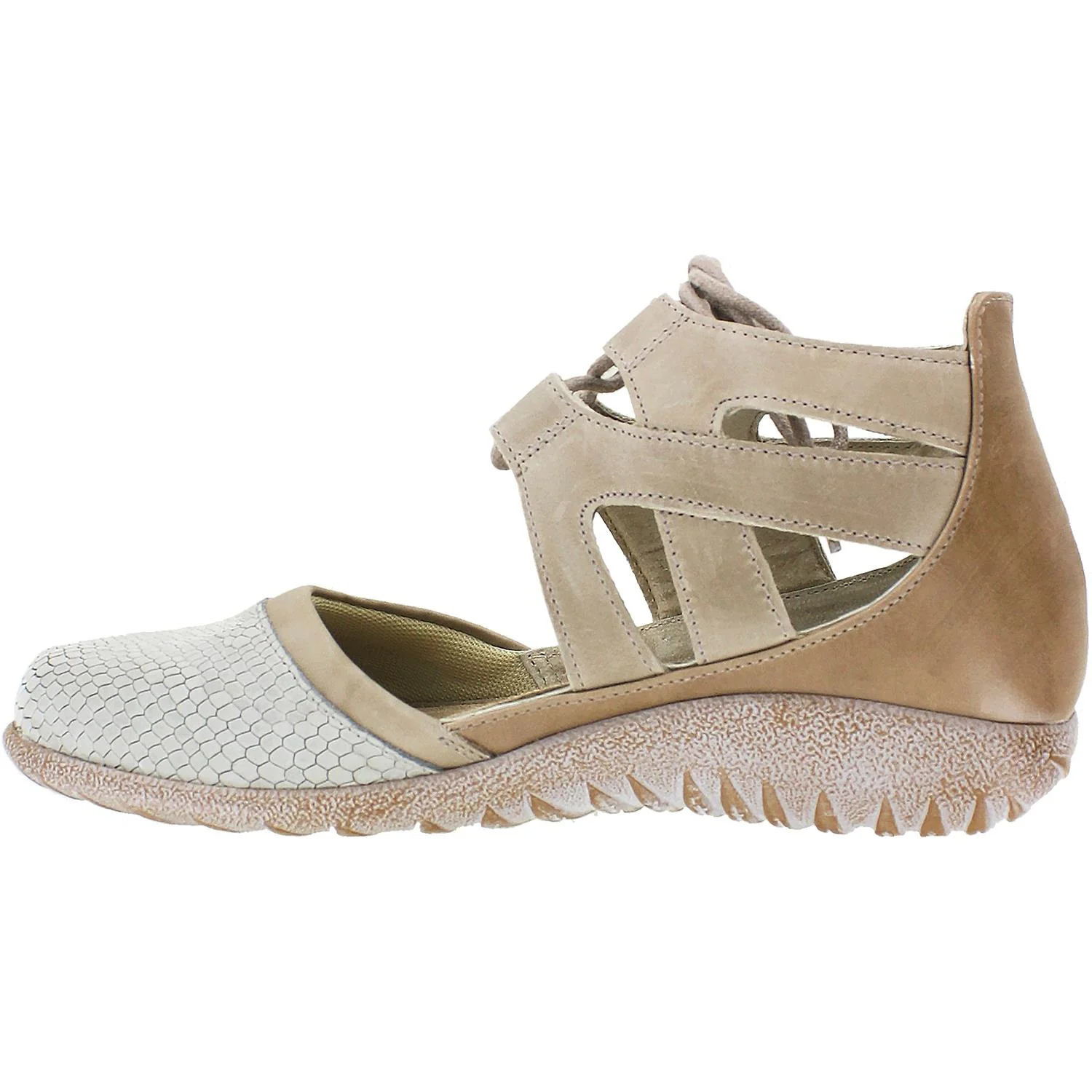 Naot Kata Women's Closed Toe Sandals Beige Iguana/Khaki Leather - Image 3