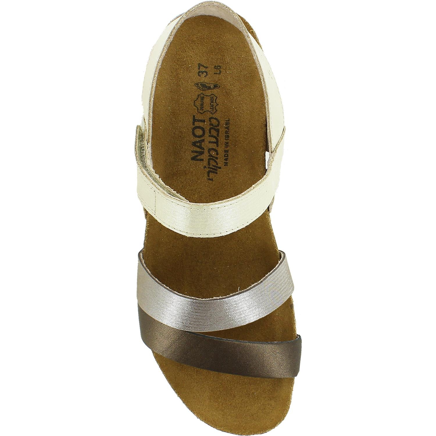 Naot Kayla Women's 3 Strap Sandals Gold/Silver/Grecian Gold Leather - Image 2