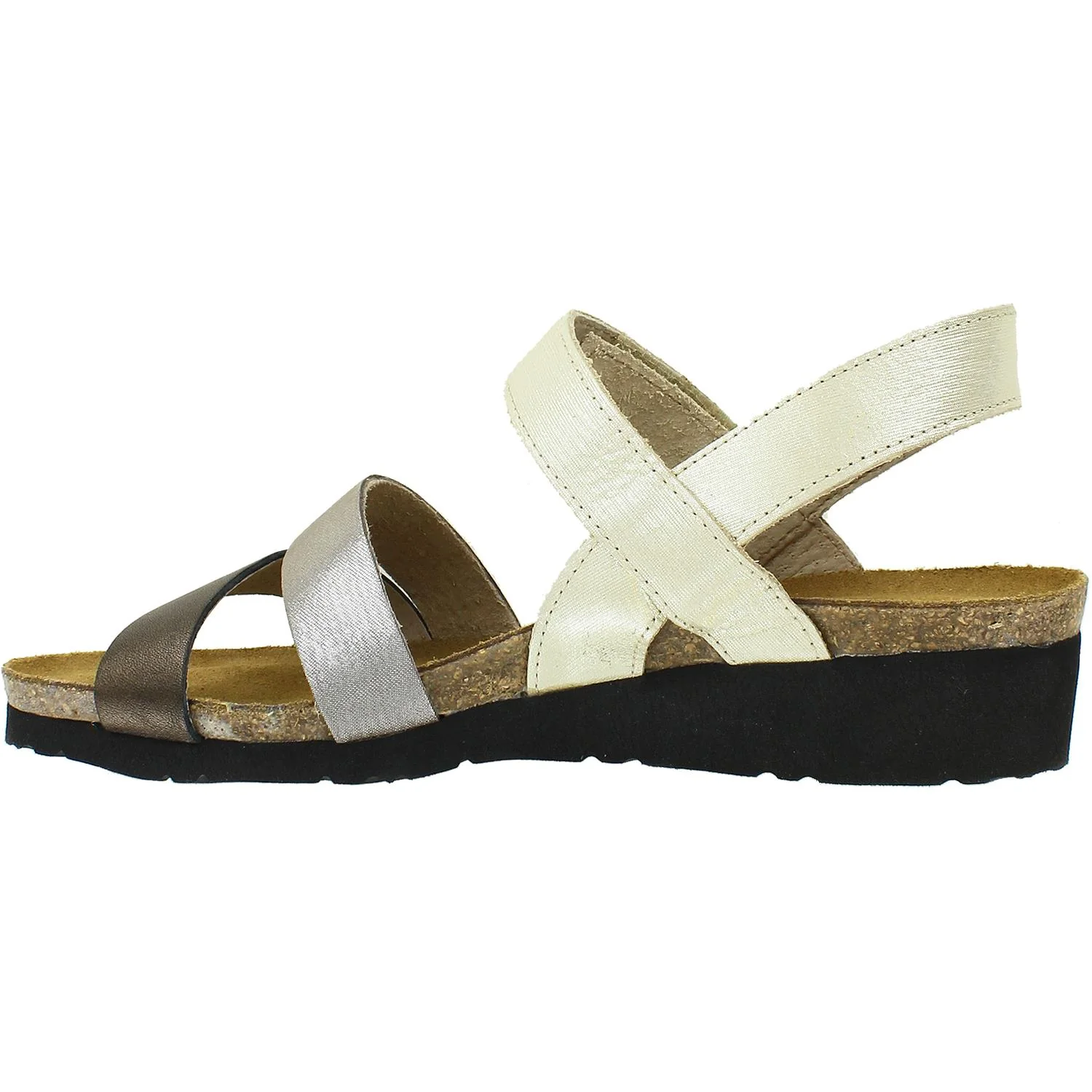 Naot Kayla Women's 3 Strap Sandals Gold/Silver/Grecian Gold Leather - Image 3