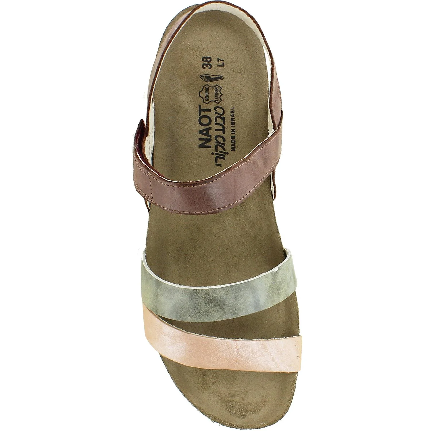 Naot Kayla Women's Wellness Sandals Plum/Beige/Nude Leather - Image 2