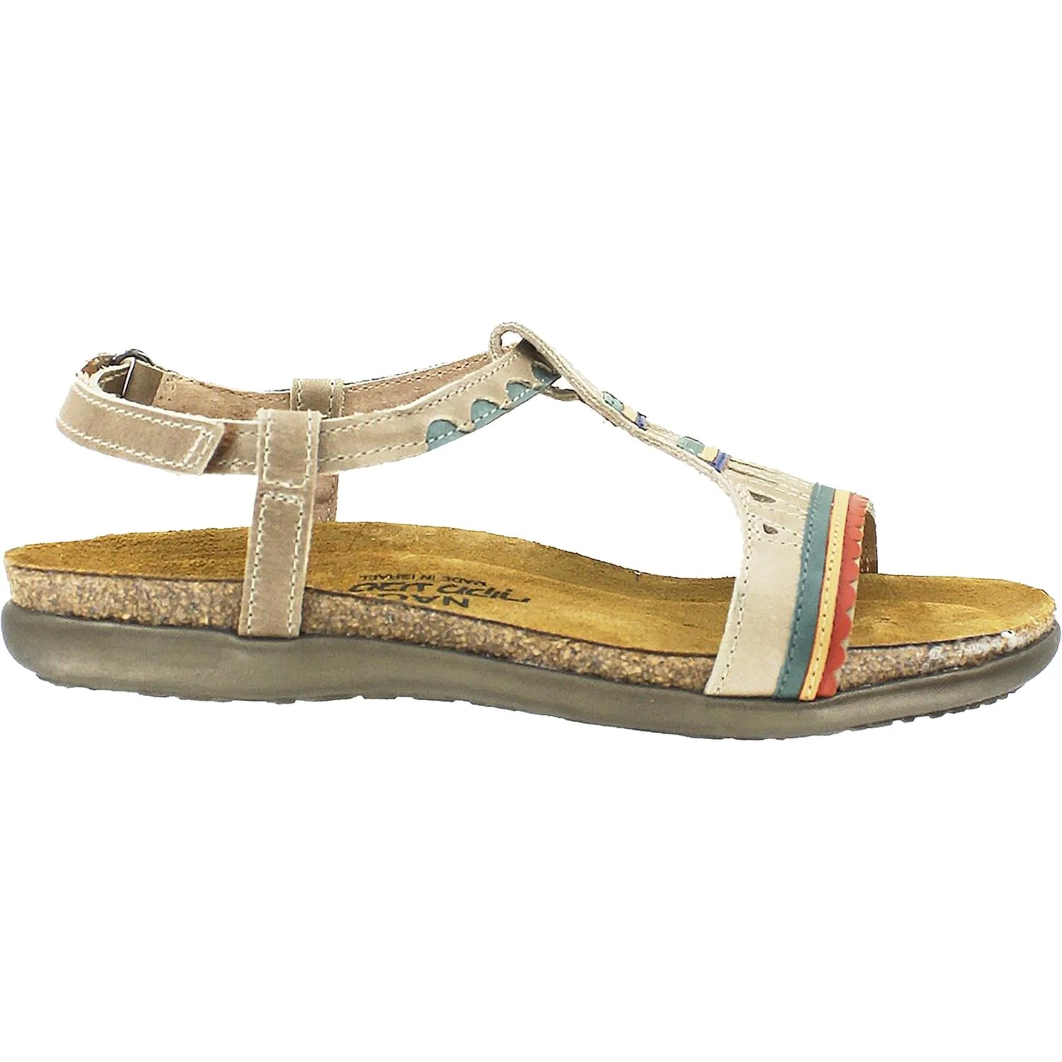 Naot Odelia Women's Backstrap Sandals Khaki Beige/Sea Green Leather