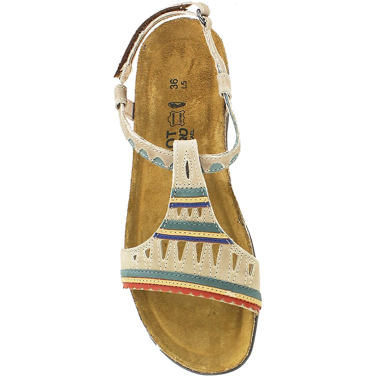 Naot Odelia Women's Backstrap Sandals Khaki Beige/Sea Green Leather - Image 2