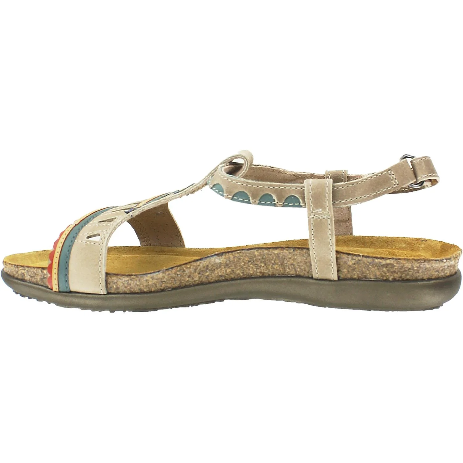 Naot Odelia Women's Backstrap Sandals Khaki Beige/Sea Green Leather - Image 3
