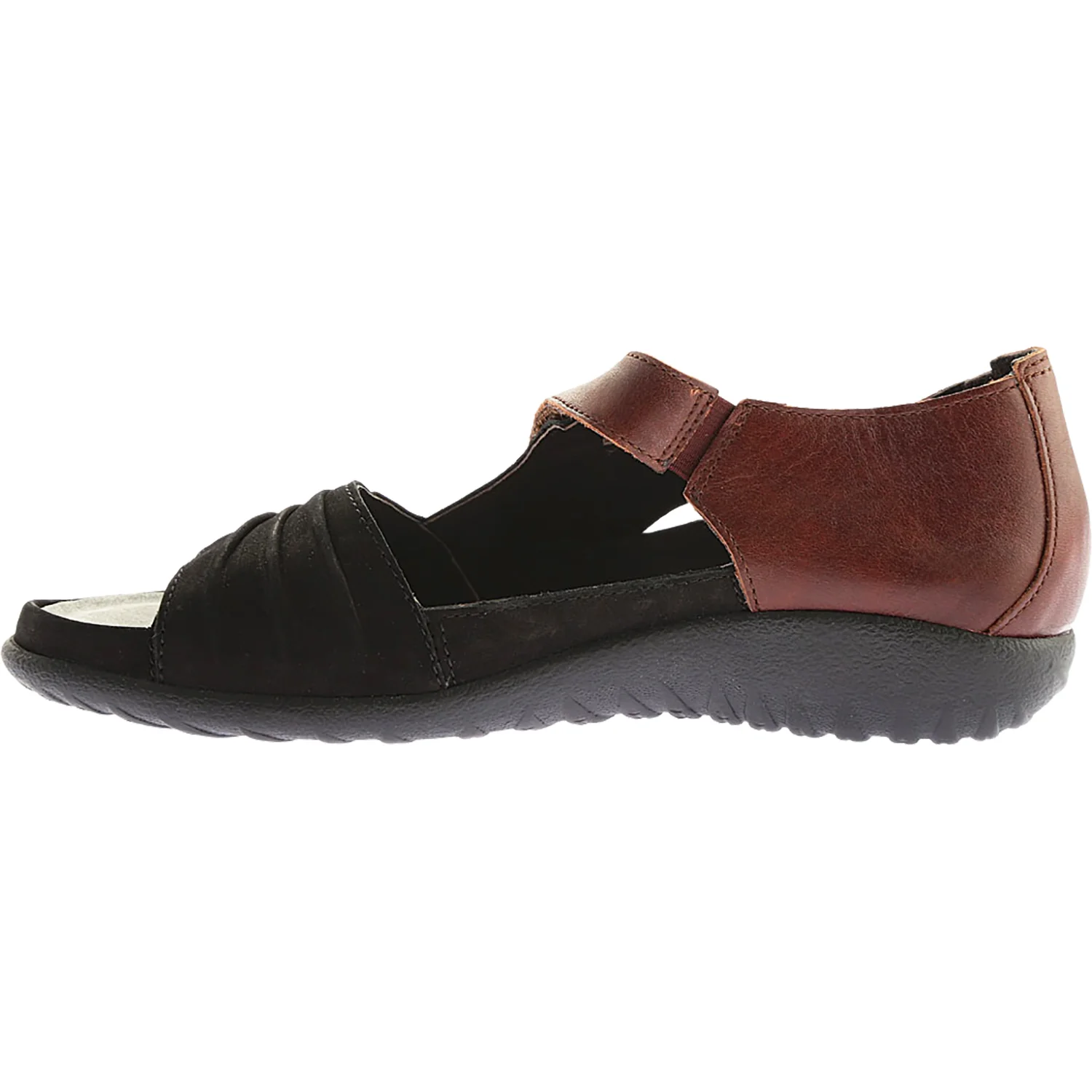 Naot Papaki Women's Sandals Black Velvet Nubuck/Cinnamon Leather - Image 3