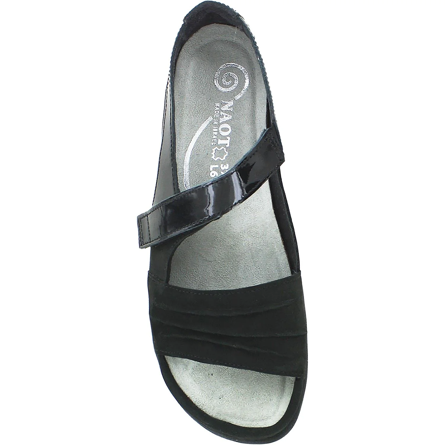 Naot Papaki Women's Sandals Black Patent/Black Velvet Leather - Image 2