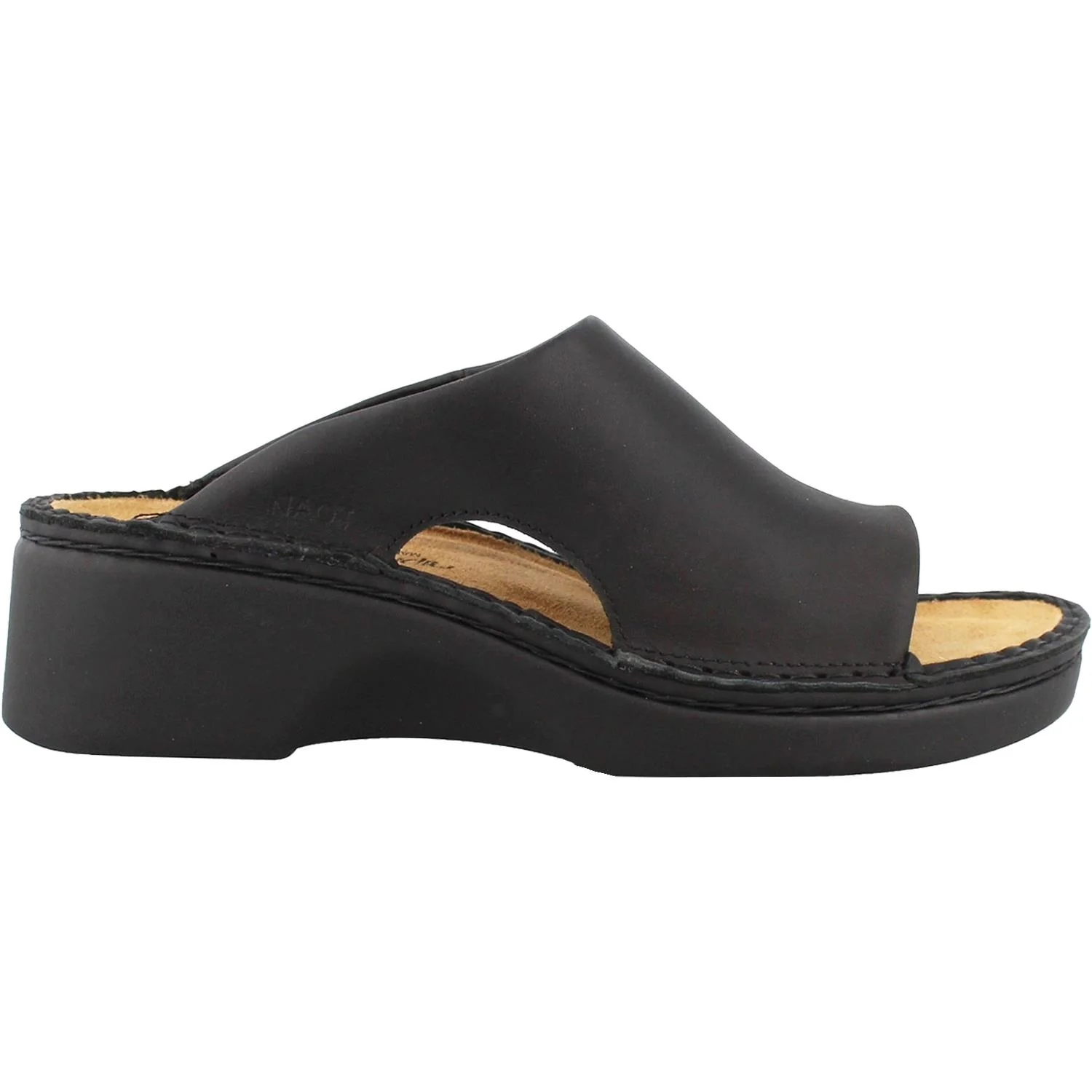 Naot Rome Women's Slide Sandals Black Matte Leather