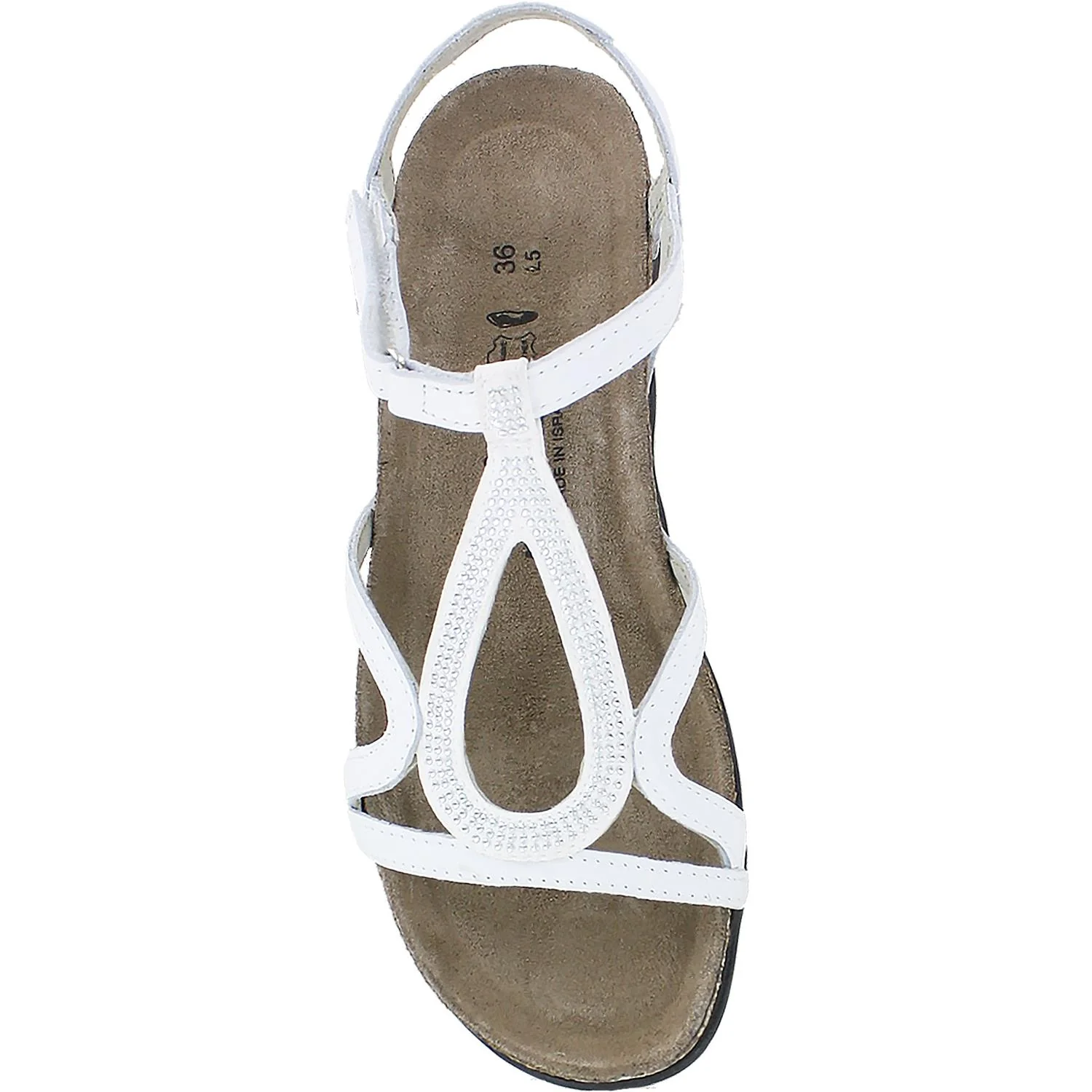 Naot Tamara Women's Strappy Sandals White Leather W/Silver Rivets - Image 2