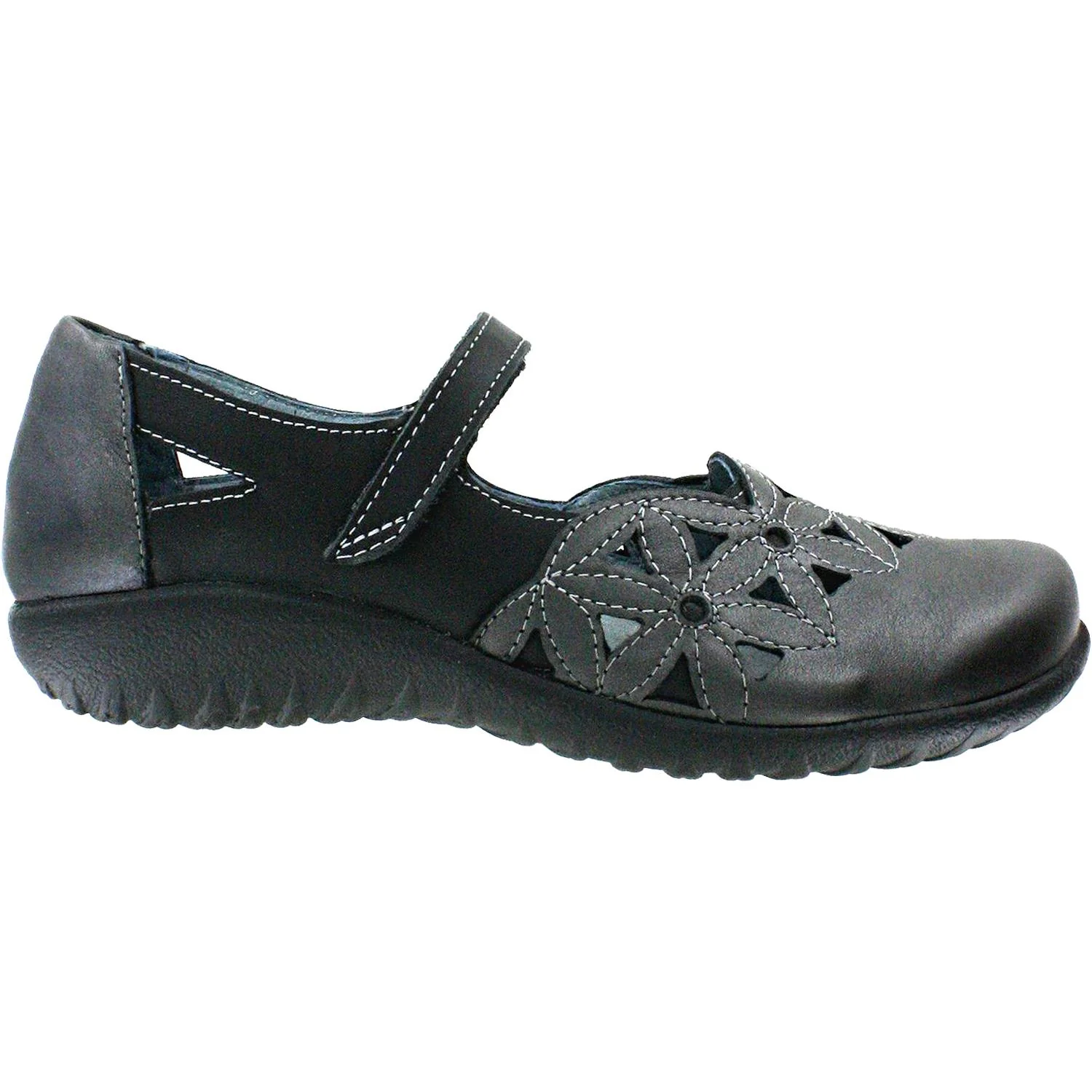 Naot Toatoa Women's Mary Janes Metallic Road/Jet Black Leather