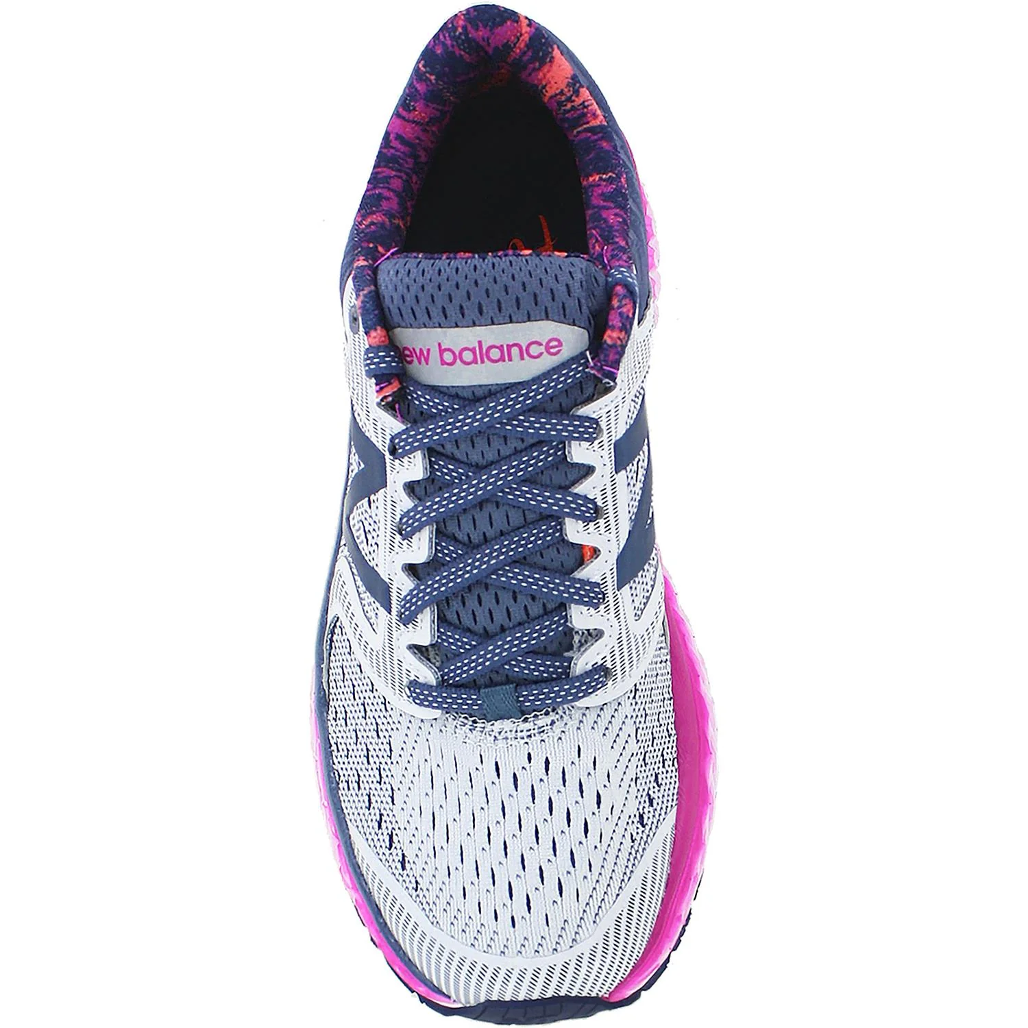 New Balance W1080WO7 Fresh Foam Running Women's Running Shoes Arctic Fox/Poisonberry/Vivid Tangerine Mesh - Image 2
