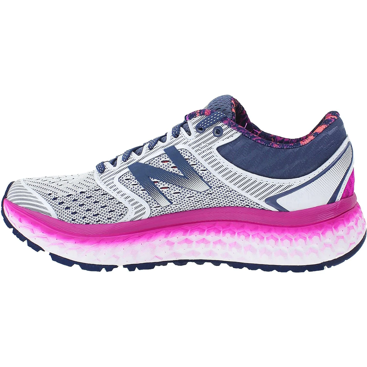 New Balance W1080WO7 Fresh Foam Running Women's Running Shoes Arctic Fox/Poisonberry/Vivid Tangerine Mesh - Image 3