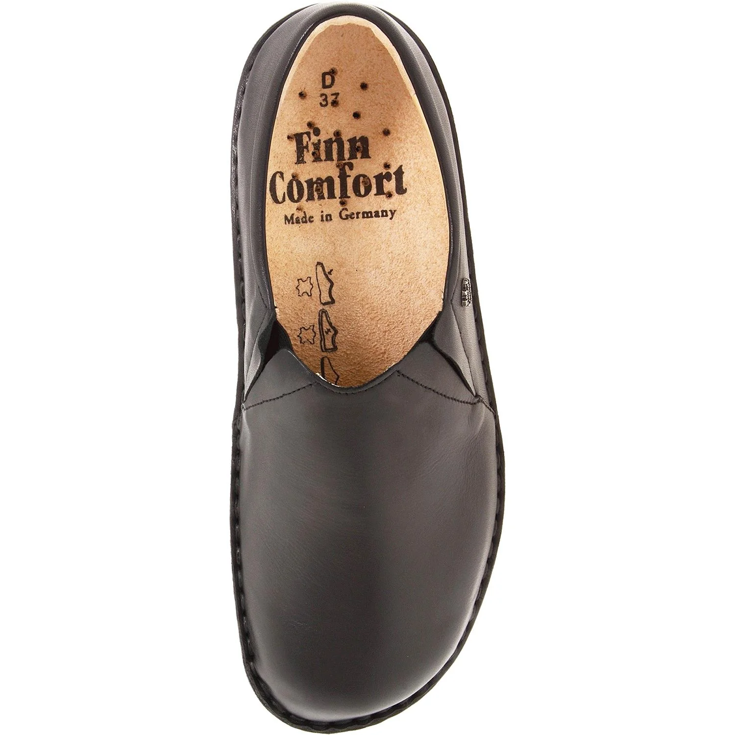 Finn Comfort Newport Women's Slip On Shoes Black Nappa Leather - Image 2