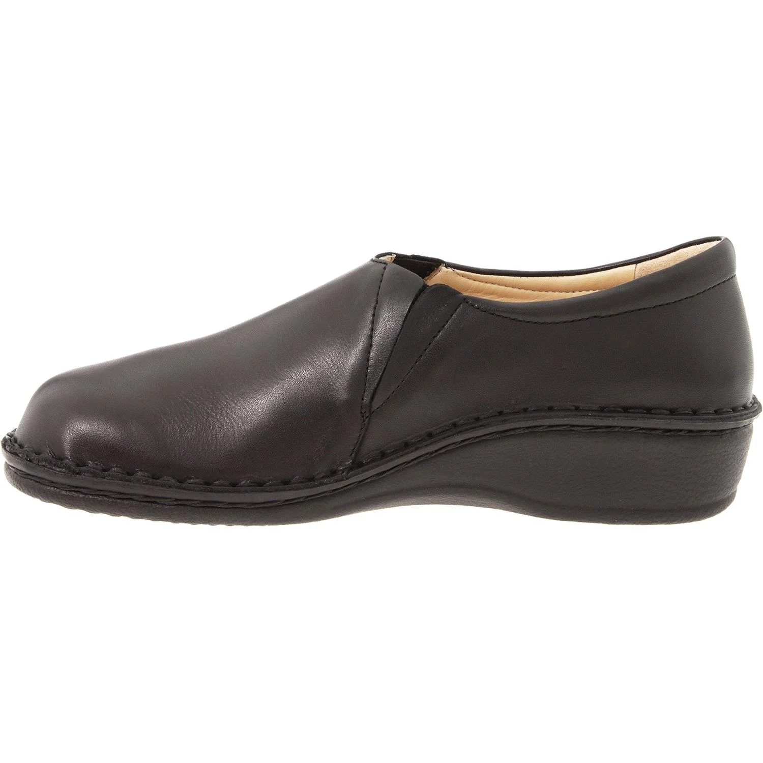 Finn Comfort Newport Women's Slip On Shoes Black Nappa Leather - Image 3