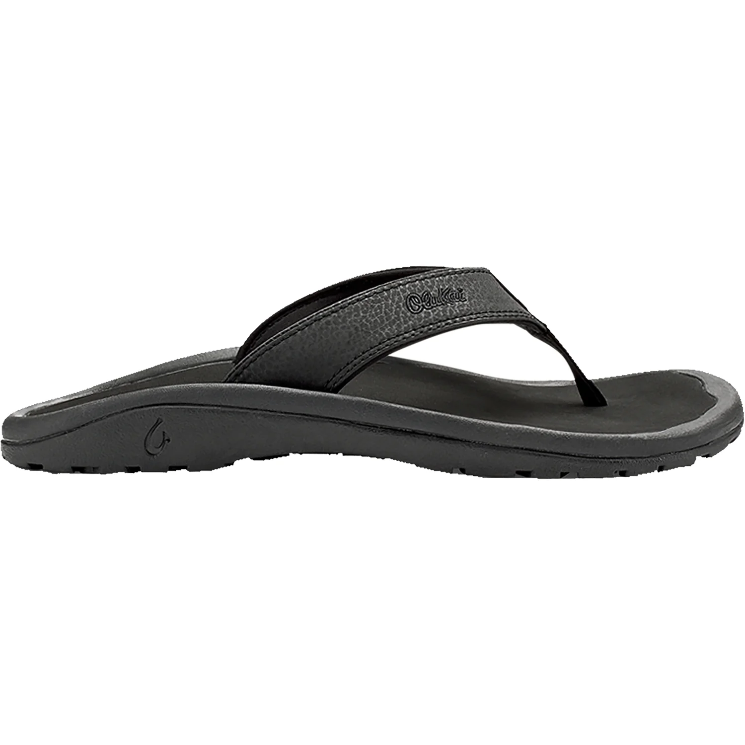OluKai Ohana Men's Black Synthetic Leather