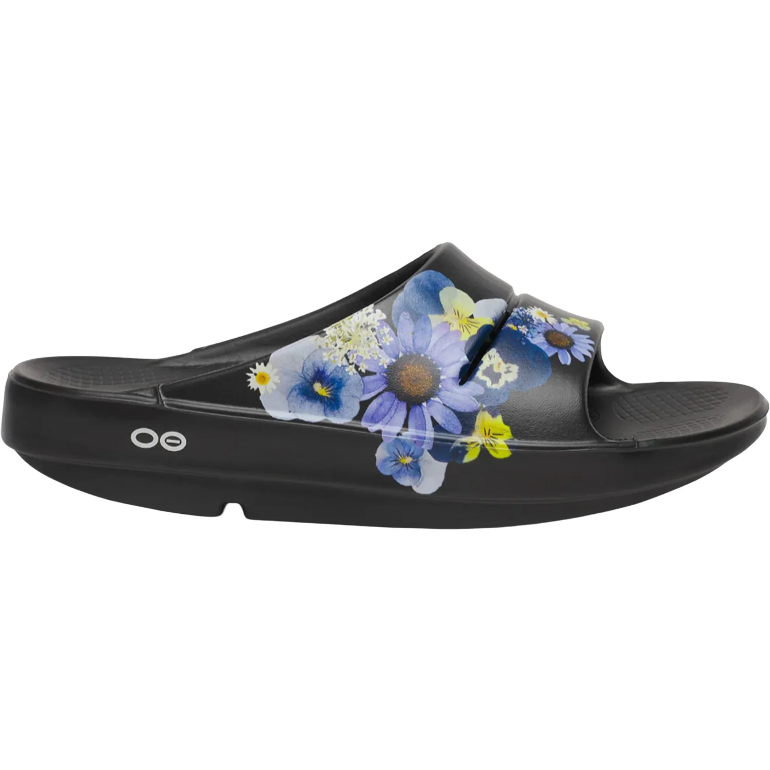OOFOS OOAhh Limited Women's Recovery Slides Black Blossom