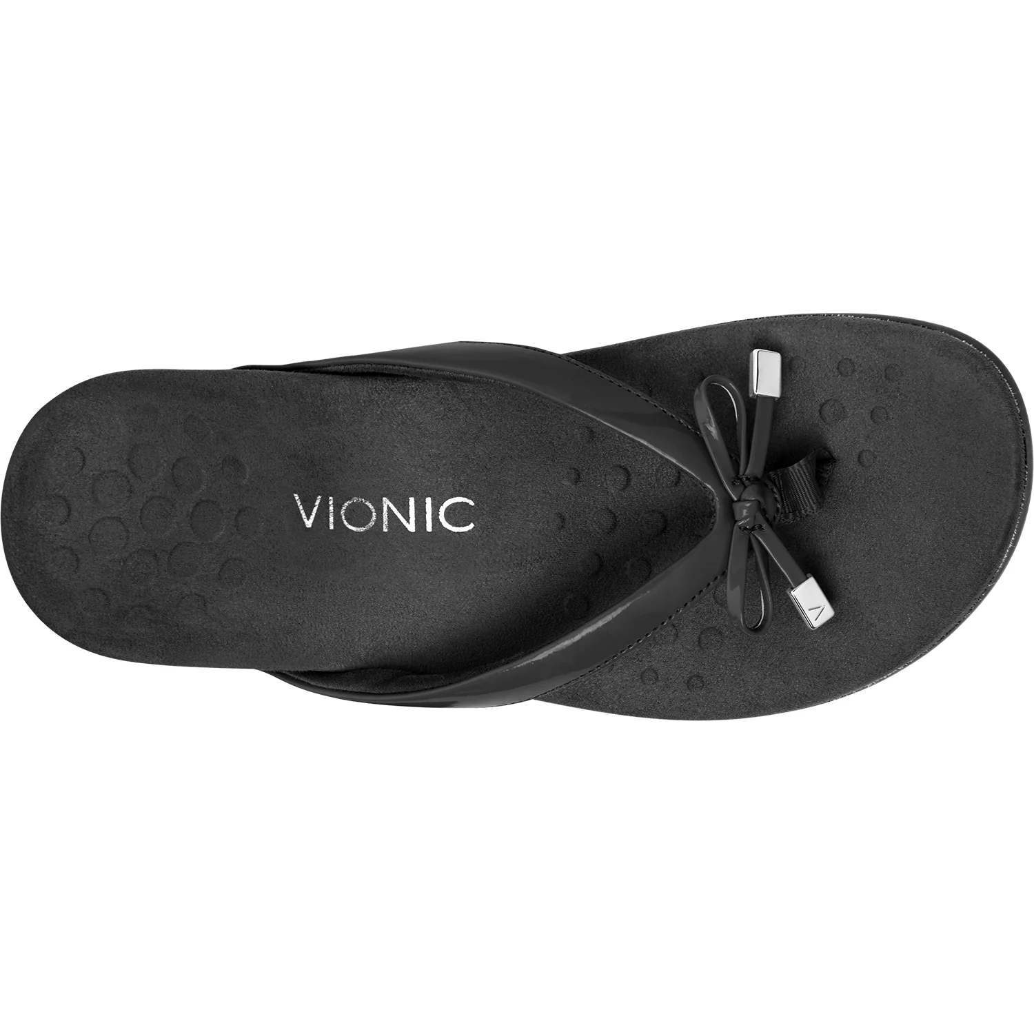 Vionic Bella II Women's Thong Sandals Black Patent Leather - Image 2