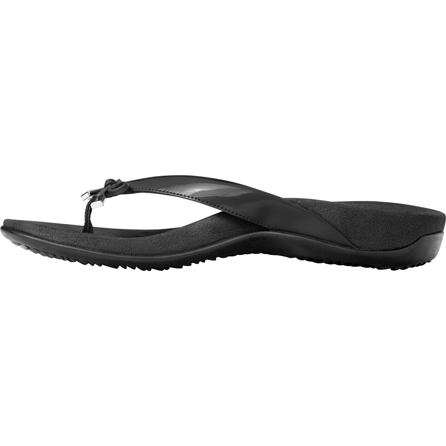 Vionic Bella II Women's Thong Sandals Black Patent Leather - Image 3