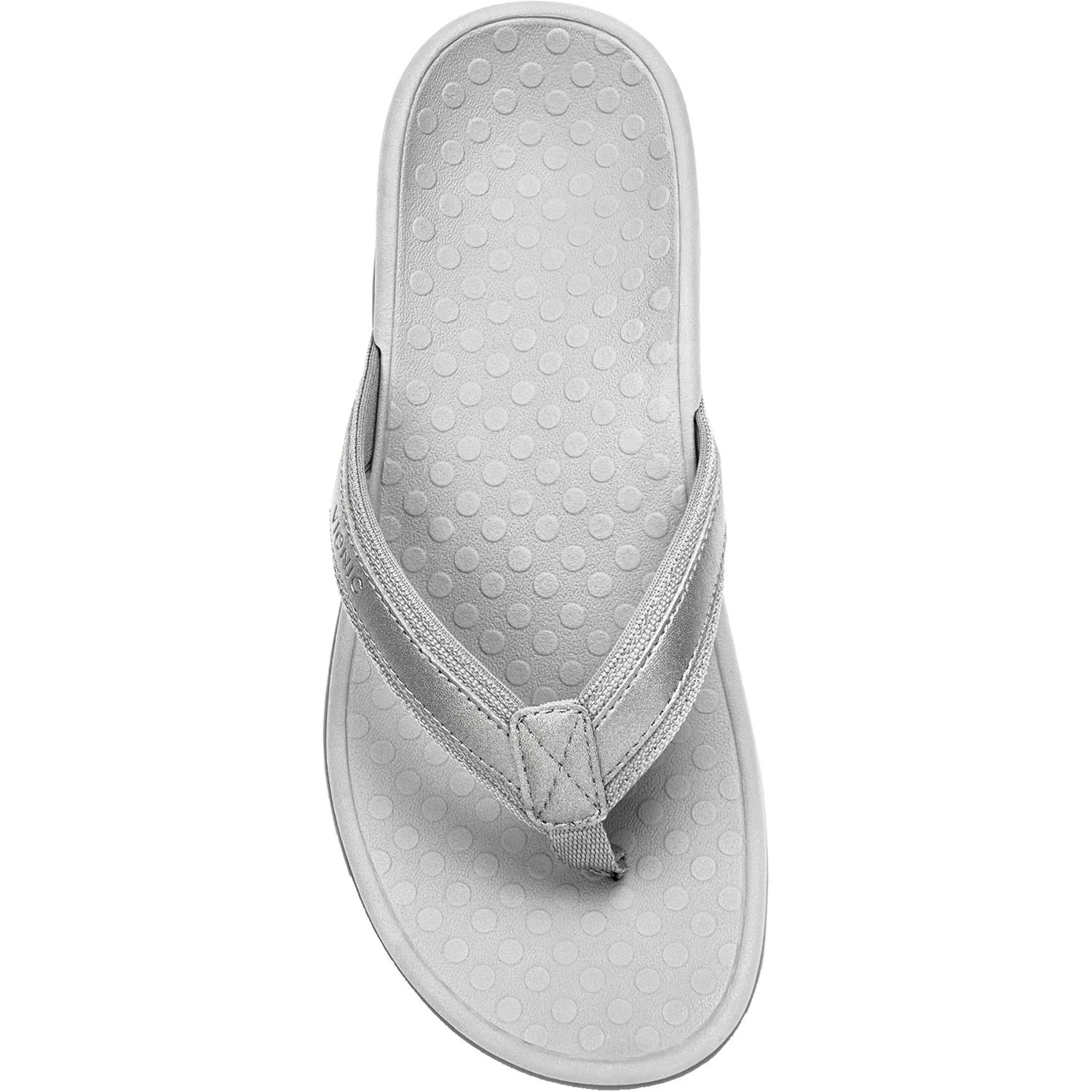 Vionic Tide II Women's Toe Post Sandals Pewter Metallic Leather - Image 2
