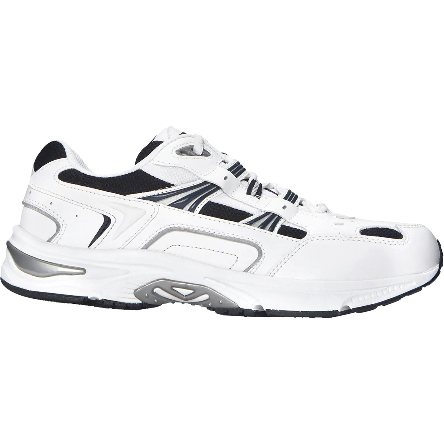 Vionic Walker Men's Walking Shoes White/Navy Leather