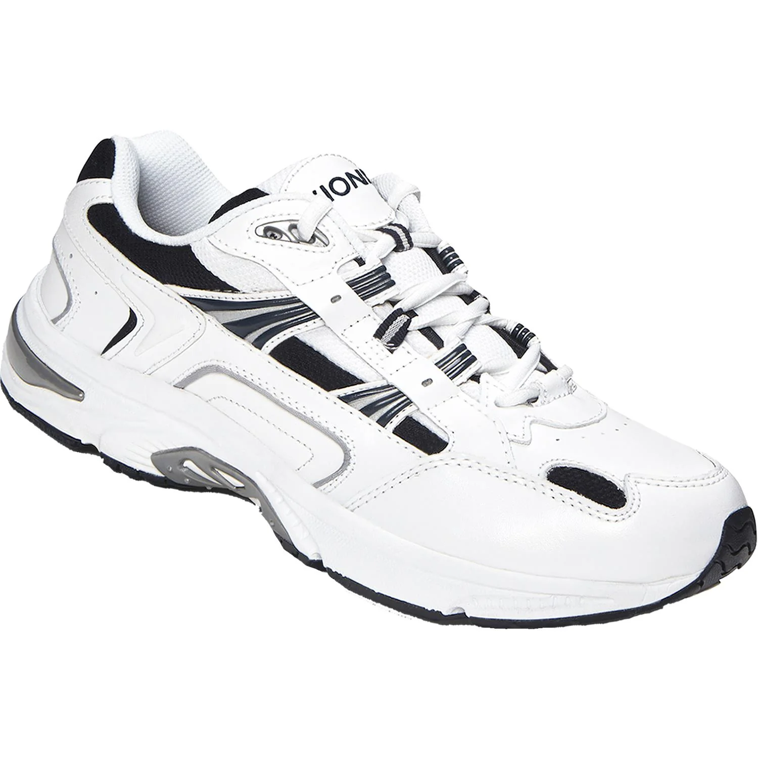 Vionic Walker Men's Walking Shoes White/Navy Leather - Image 3