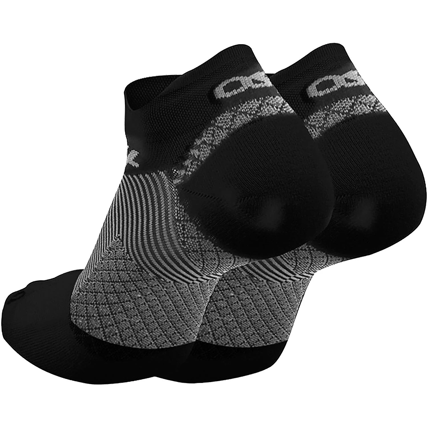 OS1st FS4 No Show Plantar Fasciitis Socks Pair Unisex OS1st Plantar Fasciitis Socks Black - Image 2