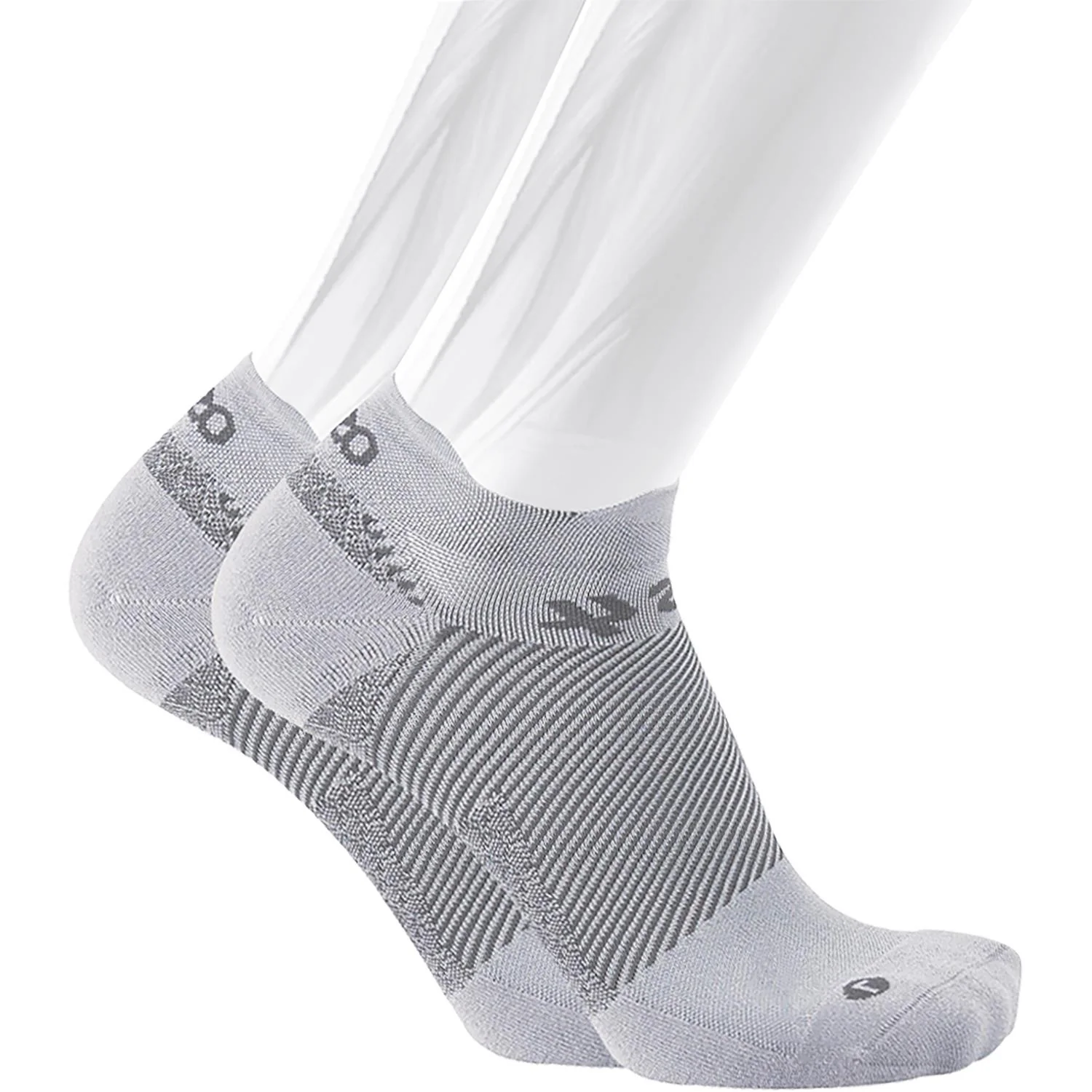 OS1st FS4 No Show Plantar Fasciitis Socks Pair Unisex OS1st Plantar Fasciitis Socks Grey