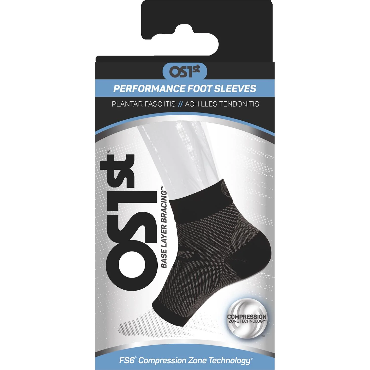 OS1st FS6 Plantar Fasciitis Compression Foot Sleeve - Single Unisex OS1st Plantar Fasciitis Socks Black - Image 5