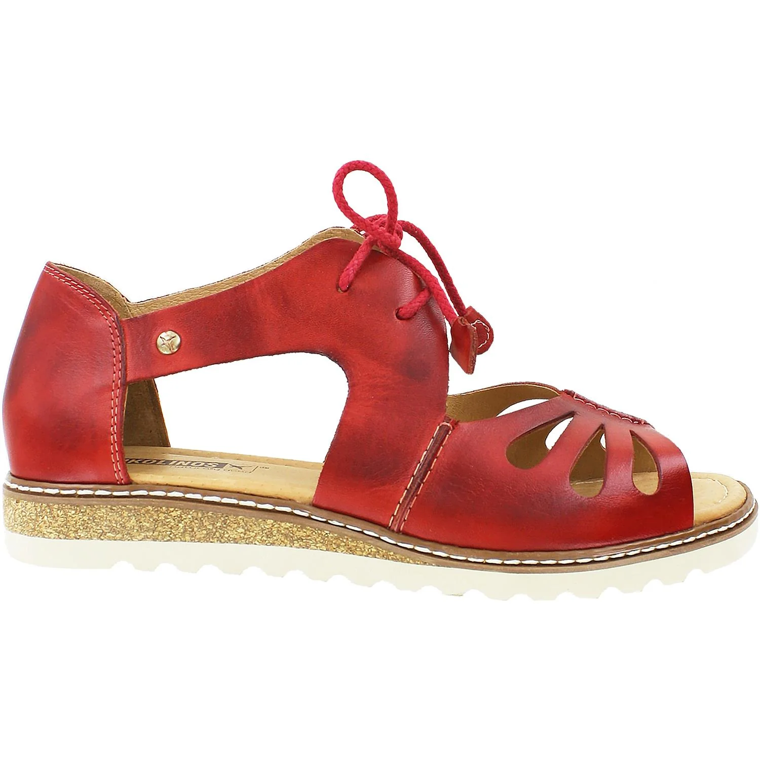 Pikolinos Alcudia W1L-0917 Women's Lace Up Shoes Sandals Coral Leather